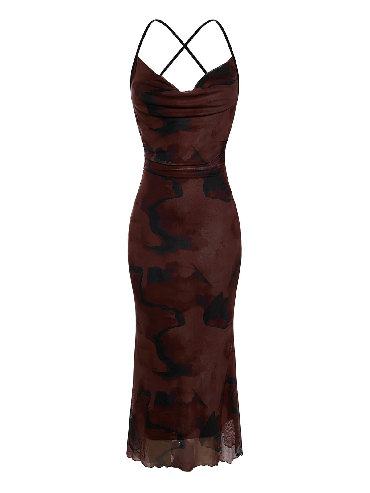 SOLY HUX Women's Floral Mesh Cami Dress Cocktail Wedding Guest Long Dresses