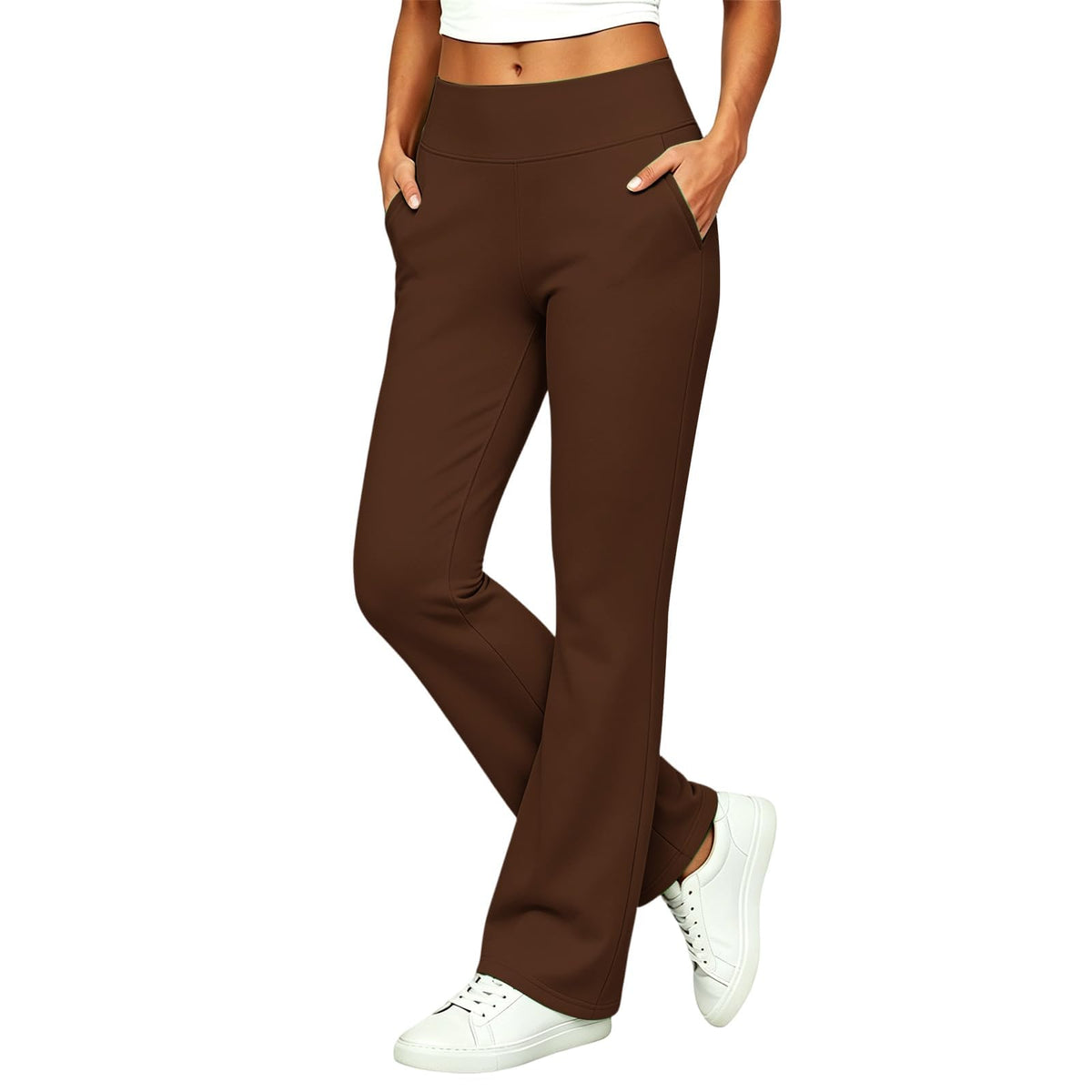 Womens High Waisted Dress Pants Elastic Waist Office Work Trousers