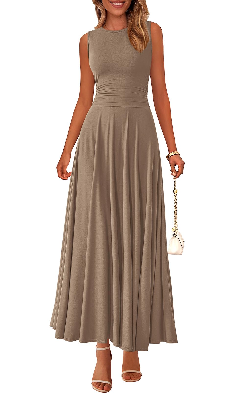 PRETTYGARDEN Womens Sleeveless Summer Dresses 2026 Flowy Aline Maxi Dress