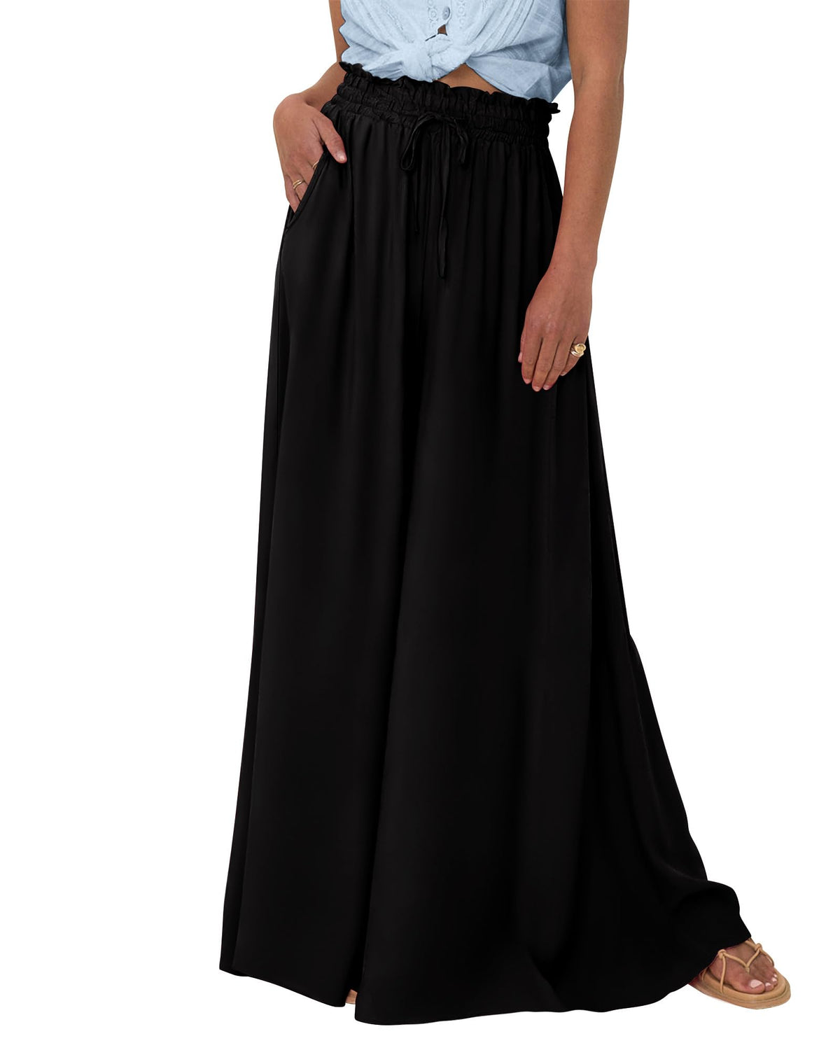 BTFBM Wide Leg Flowy Palazzo Pants for Women