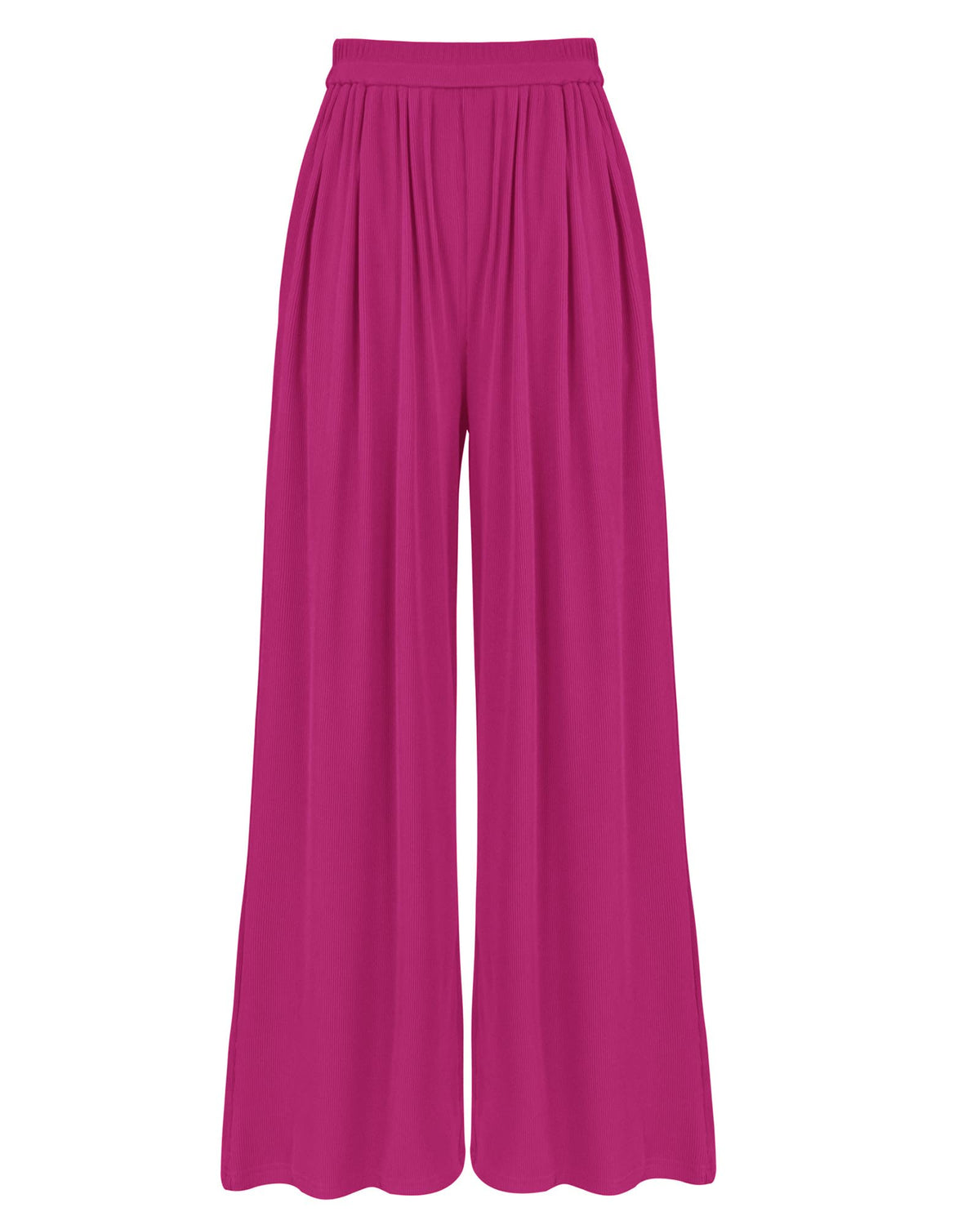 BTFBM High Waist Palazzo Pants for Women Rib Knit