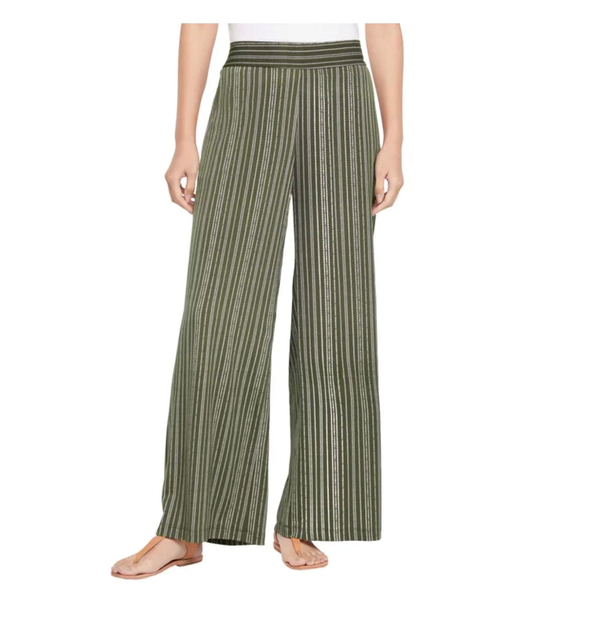 Three Dots Women's Pull-On Wide Leg Pant with Pockets