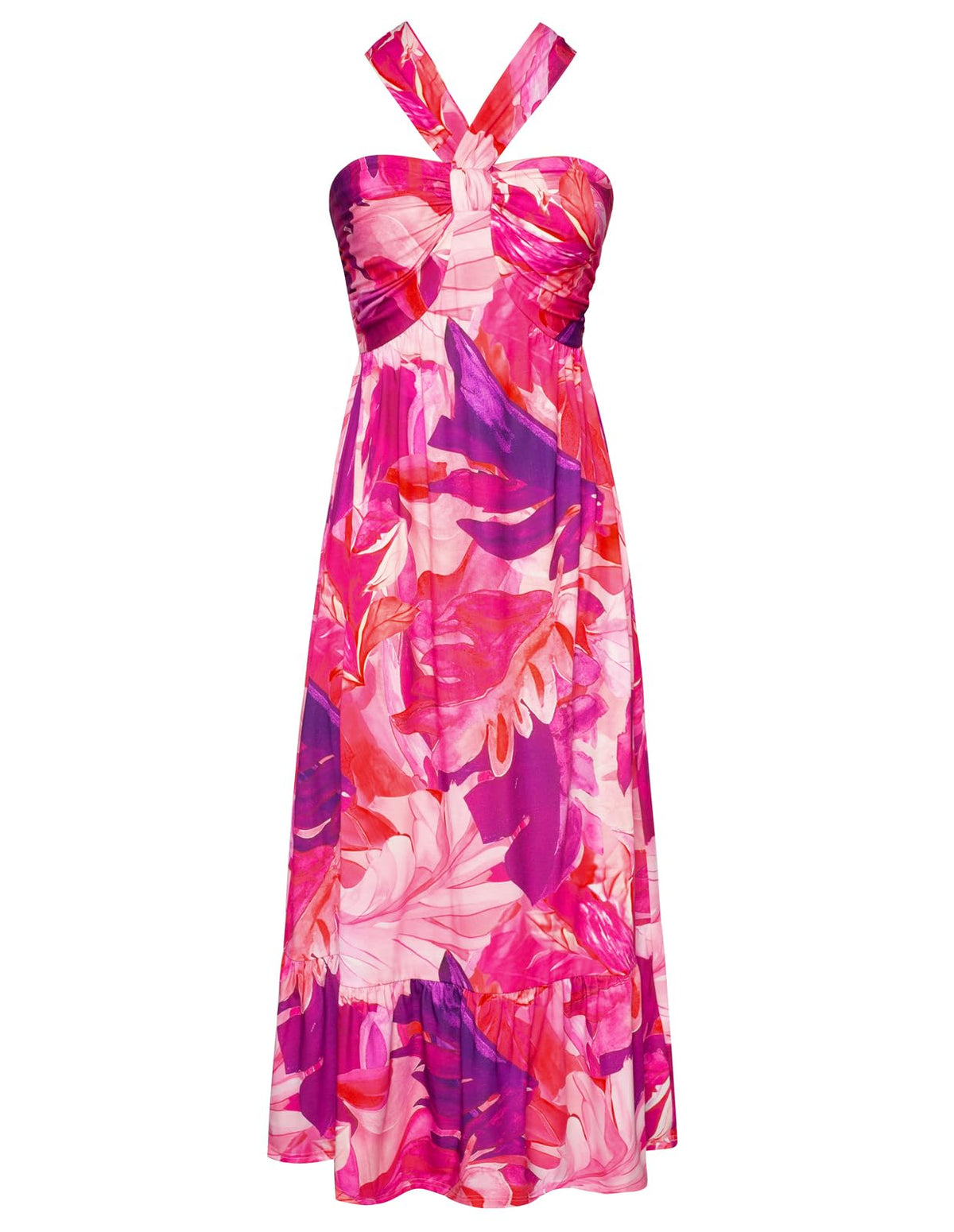 GRACE KARIN Womens Summer Floral Halter Boho Maxi Dresses