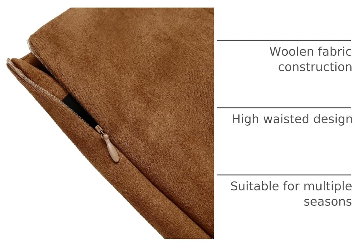 IDEALSANXUN Womens High Waist Plaid Skirt Bodycon Pencil Wool Mini Skirts