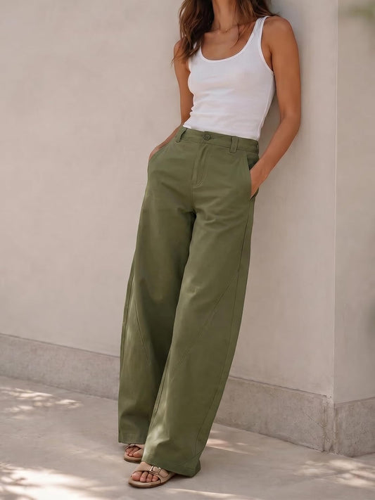 Cicy Bell Womens Barrel Wide Leg Pants Baggy High Waisted Palazzo Trousers