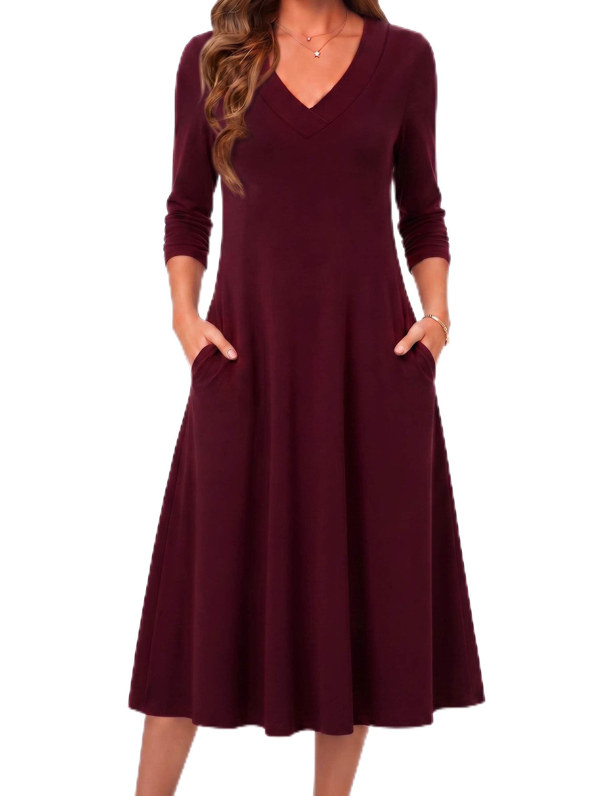 Zeagoo Dresses for Womens Long Sleeve Midi Dress Fall Casual A Line Dress