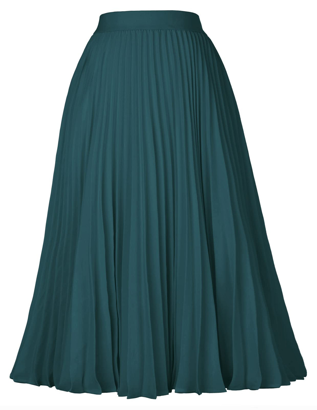 GRACE KARIN Pleated Midi Skirt for Women Chiffon A-Line Outfits