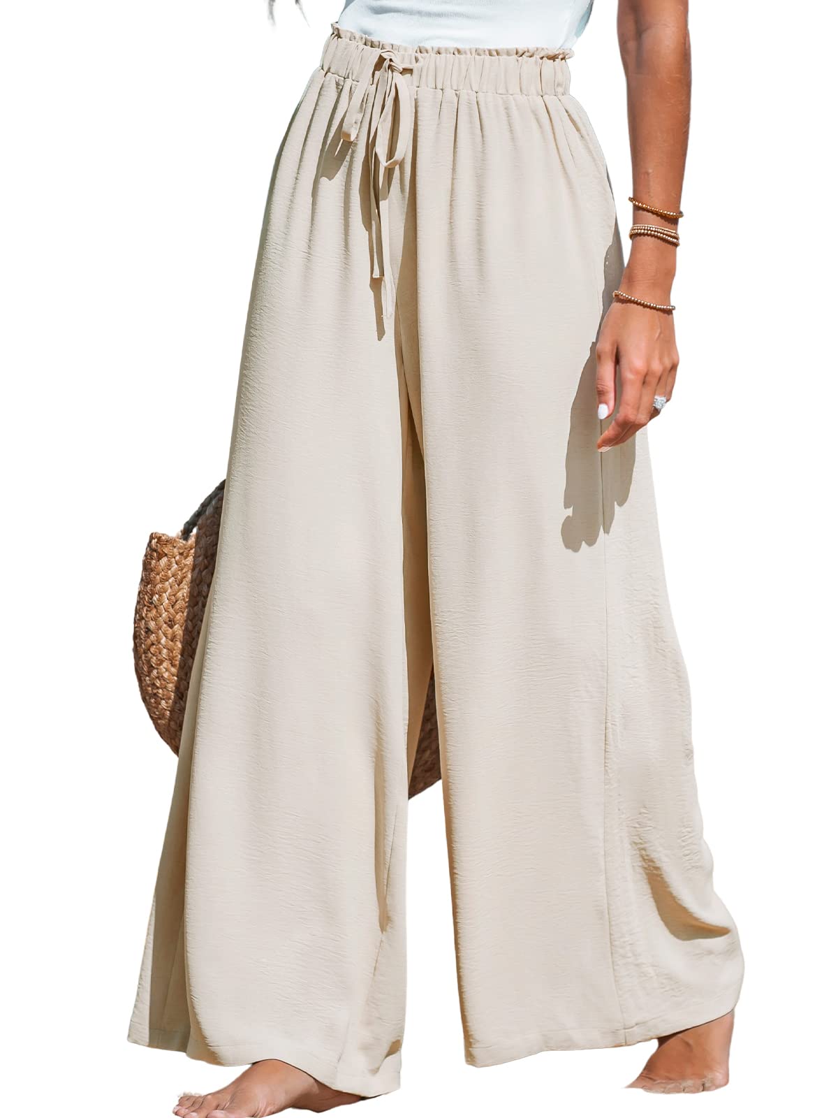 CUPSHE Women's Wide Leg Palazzo Pants Smocked High Waist