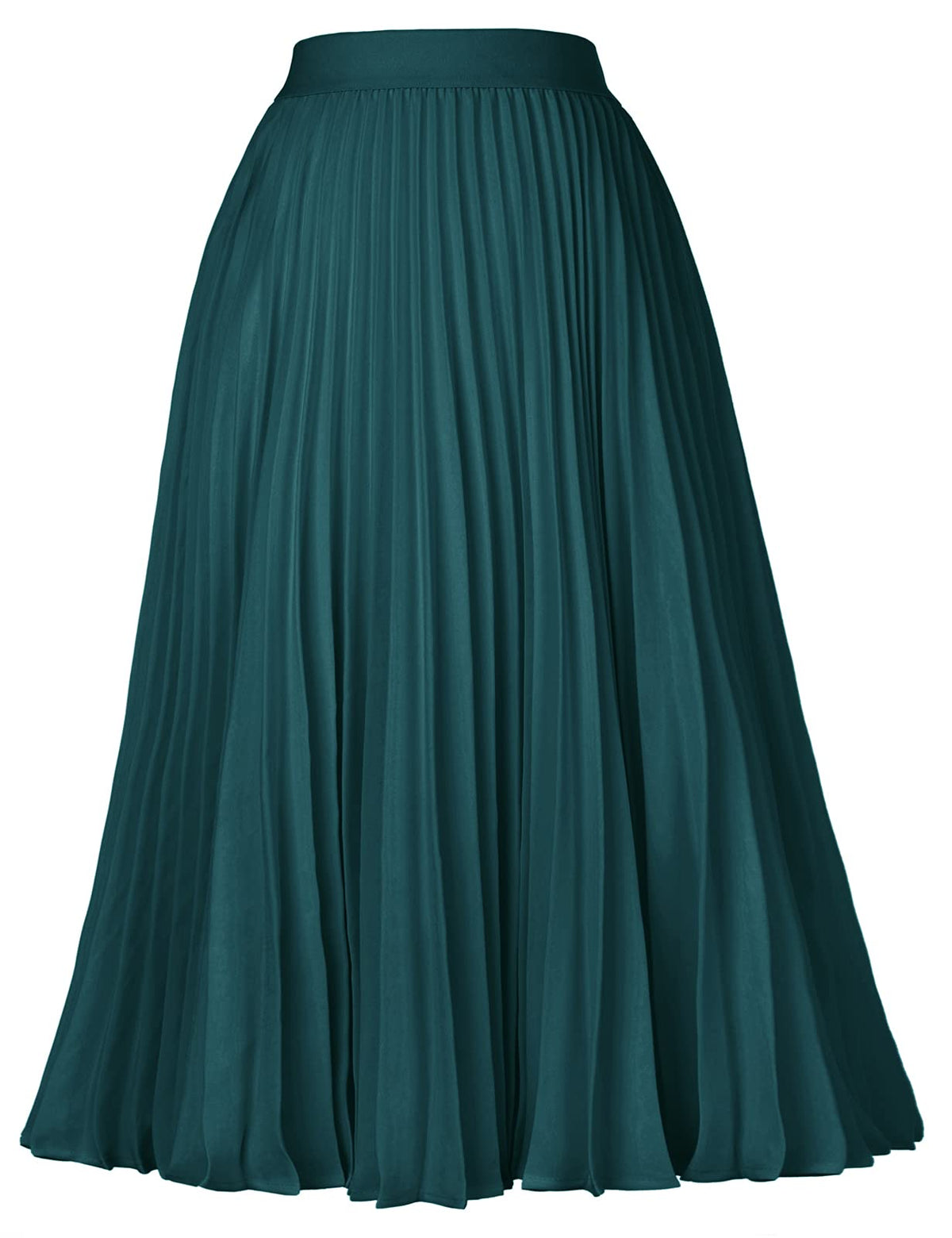 GRACE KARIN Pleated Midi Skirt for Women Chiffon A-Line Outfits