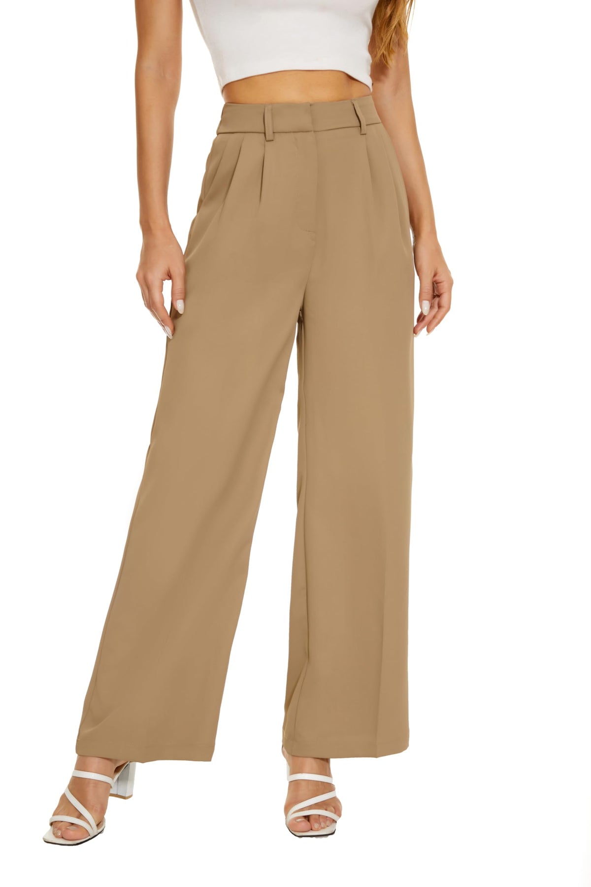 KICZOY Women Casual Wide Leg Dress Pants High Waist Lightweight Flowy Pants