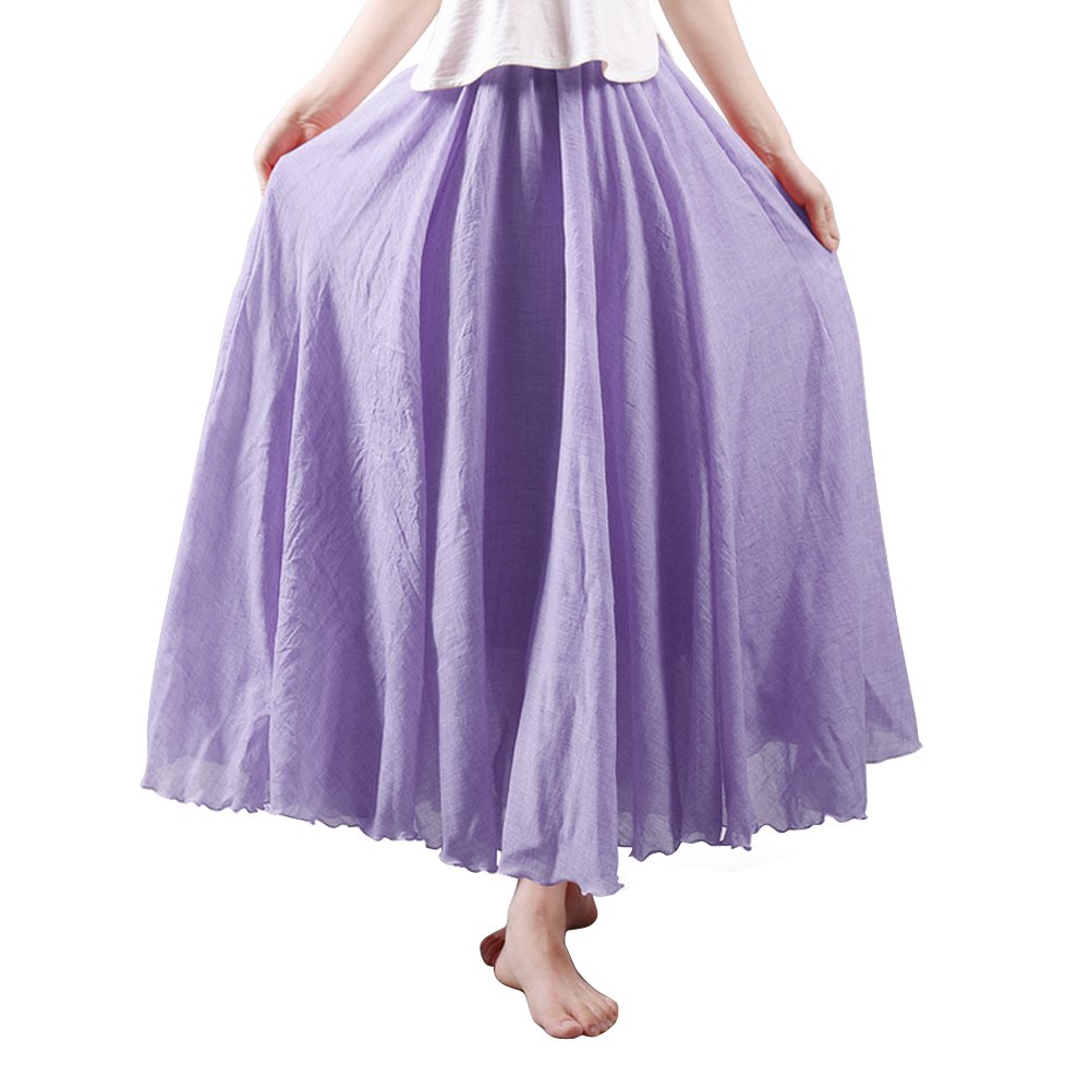 OCHENTA Boho Cotton Maxi Skirts Flowy Long A Line Skirt for Women S-L&Girls
