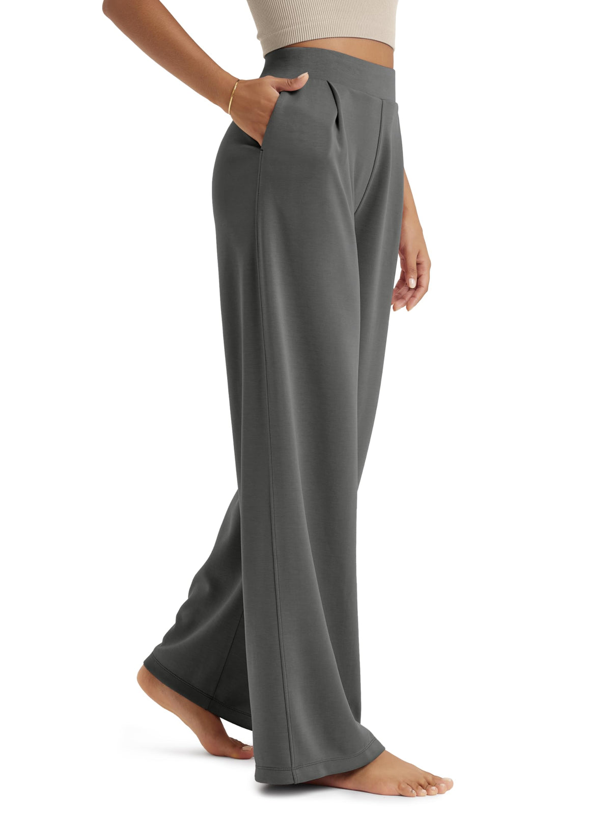 ODODOS Modal Soft Wide Leg Pants for Women High Waist Casual Relaxed Pants with Pockets-27/29"/ 31" Inseam