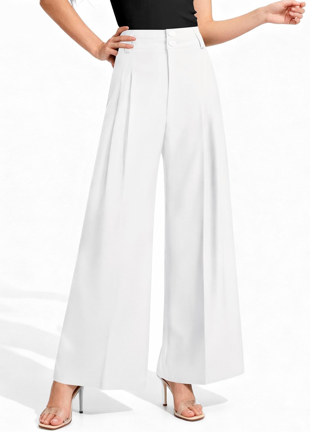 PRETTYGARDEN Women's High Waisted Wide Leg Dress Pants