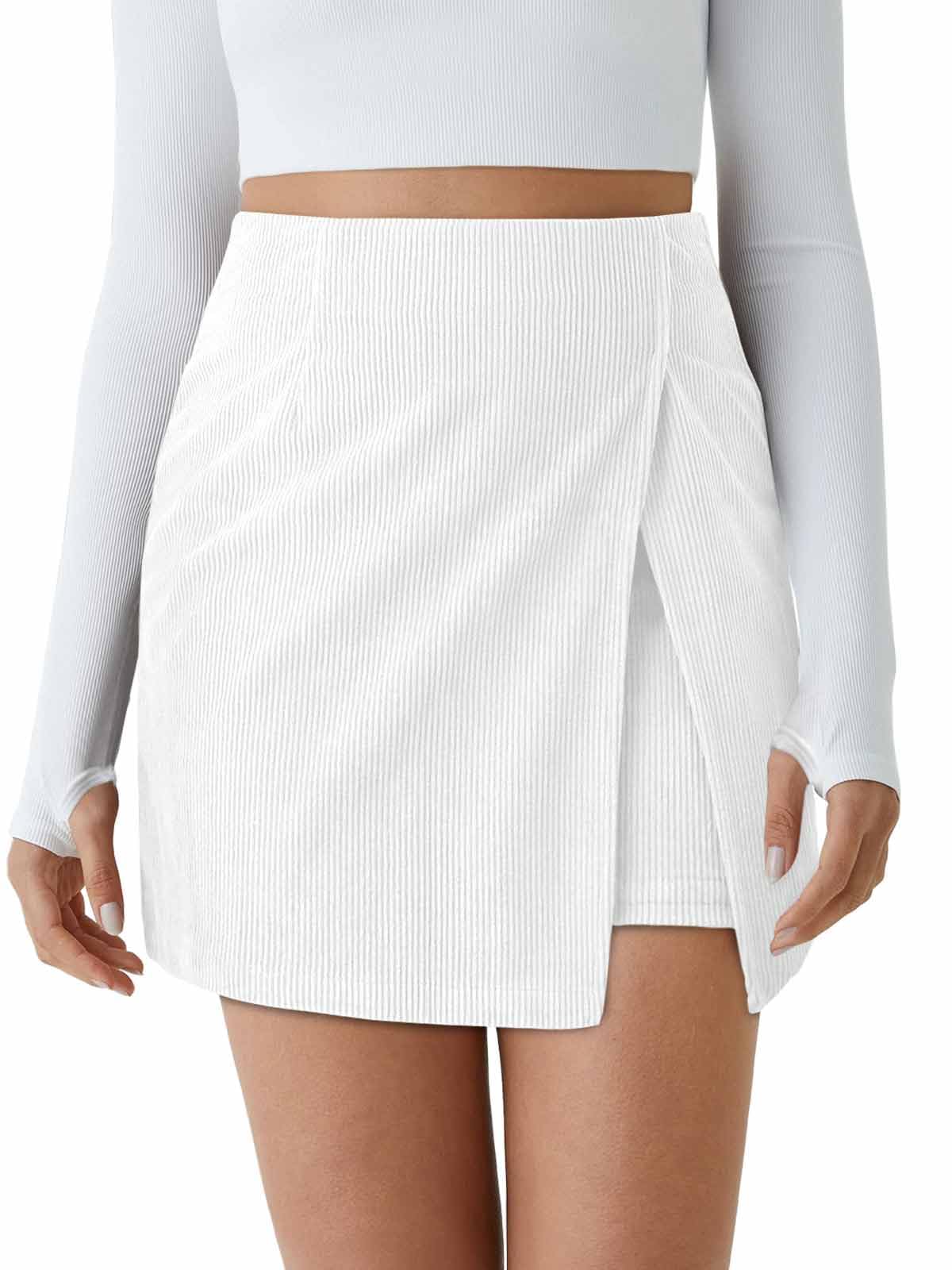 Cicy Bell Womens Corduroy Mini Skirt High Waisted A-line Fall Skirts