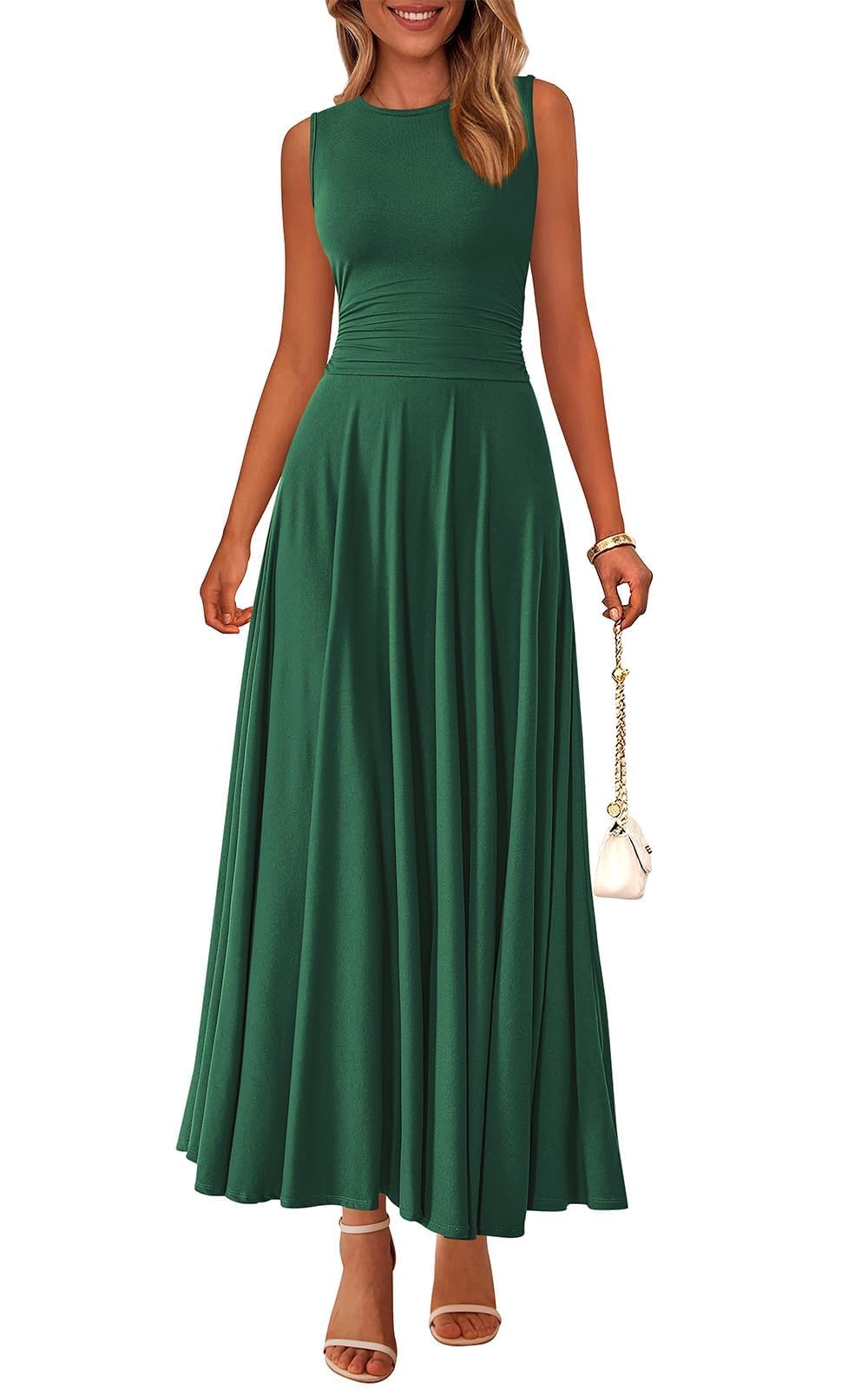 PRETTYGARDEN Womens Sleeveless Summer Dresses 2026 Flowy Aline Maxi Dress