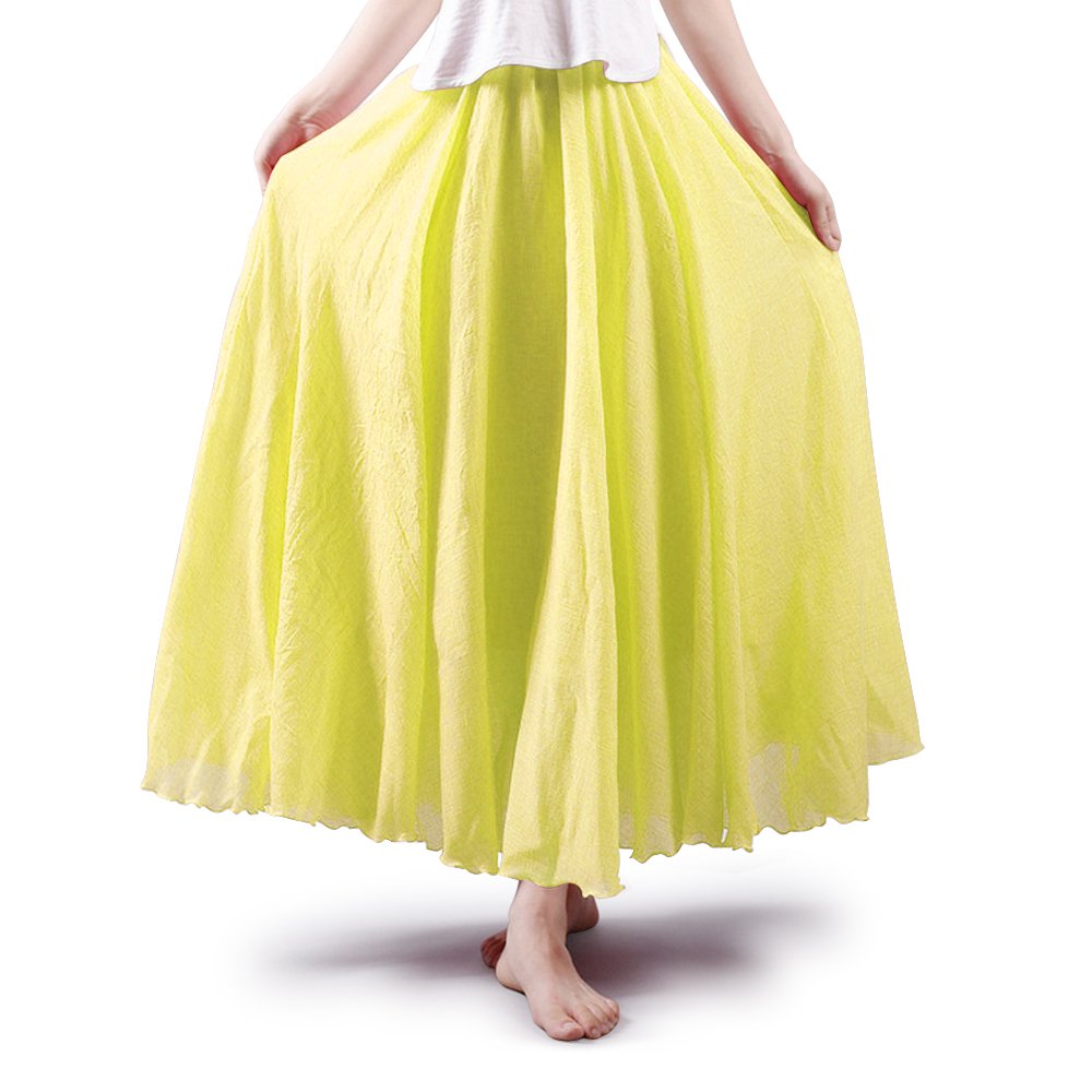 OCHENTA Boho Cotton Maxi Skirts Flowy Long A Line Skirt for Women S-L&Girls