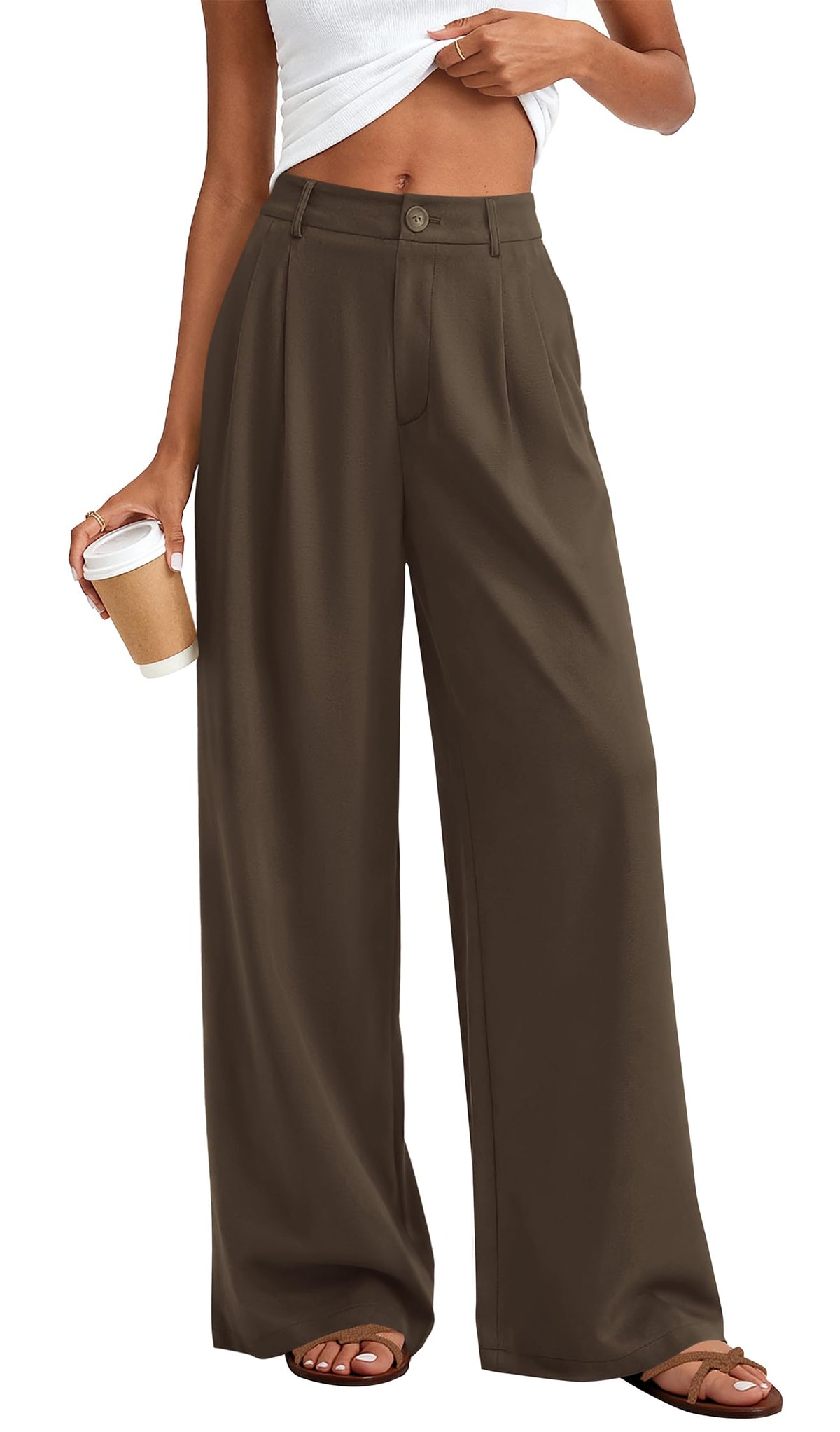 KIRUNDO Wide Leg Pants for Women 2026 Summer Flowy Polka Dot Trousers