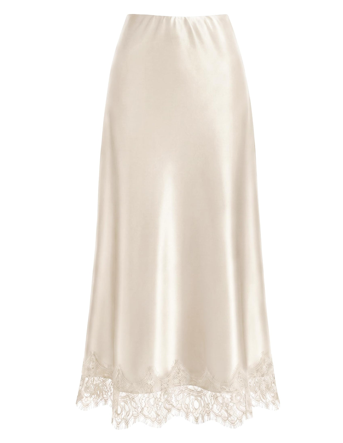 ZESICA Women's Lace Satin Maxi Skirts Fall 2026 Business Casual Long Skirt