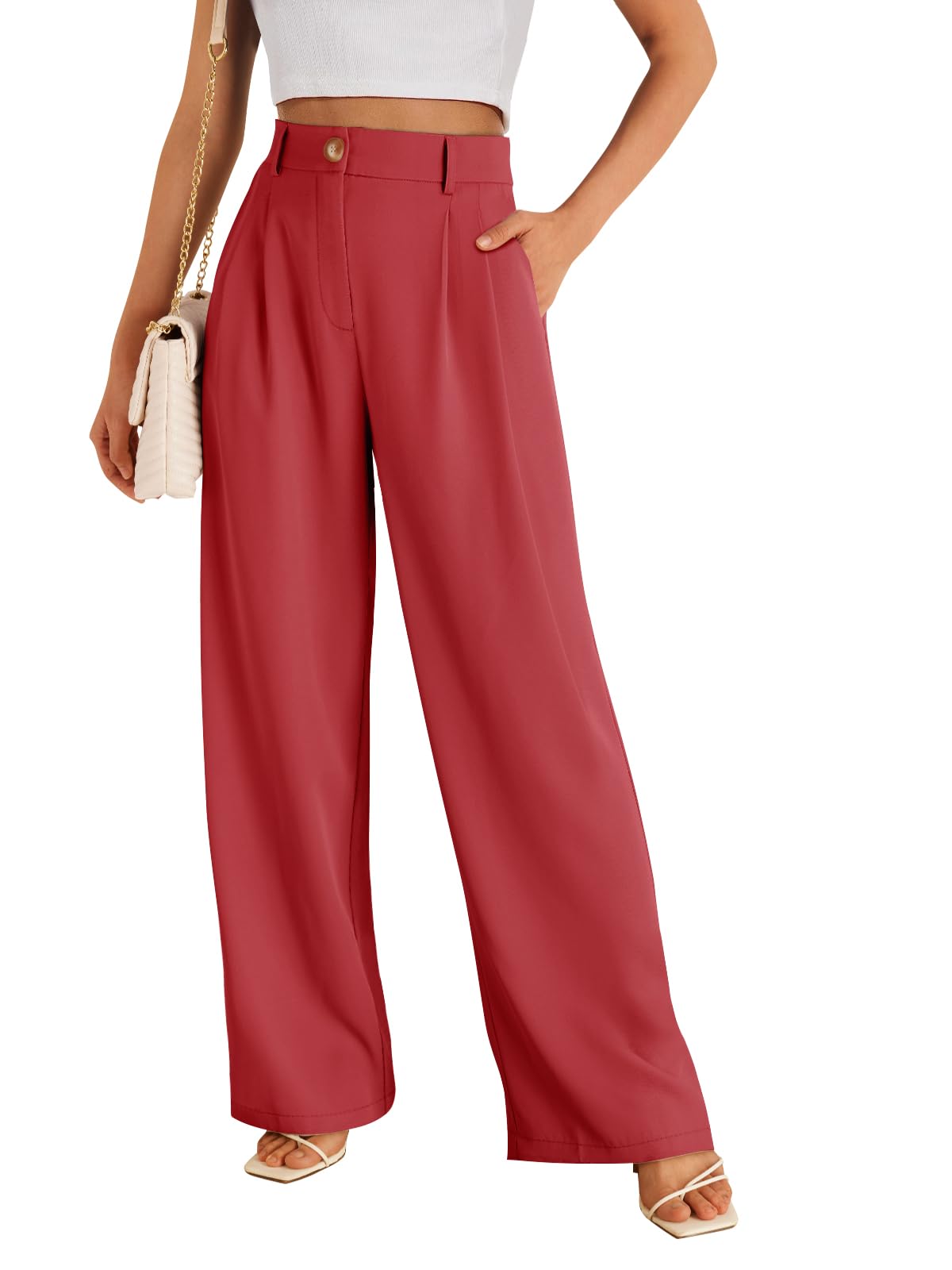 LILLUSORY Womens Wide Leg Dress Work Flowy Pants Business Casual Outfits