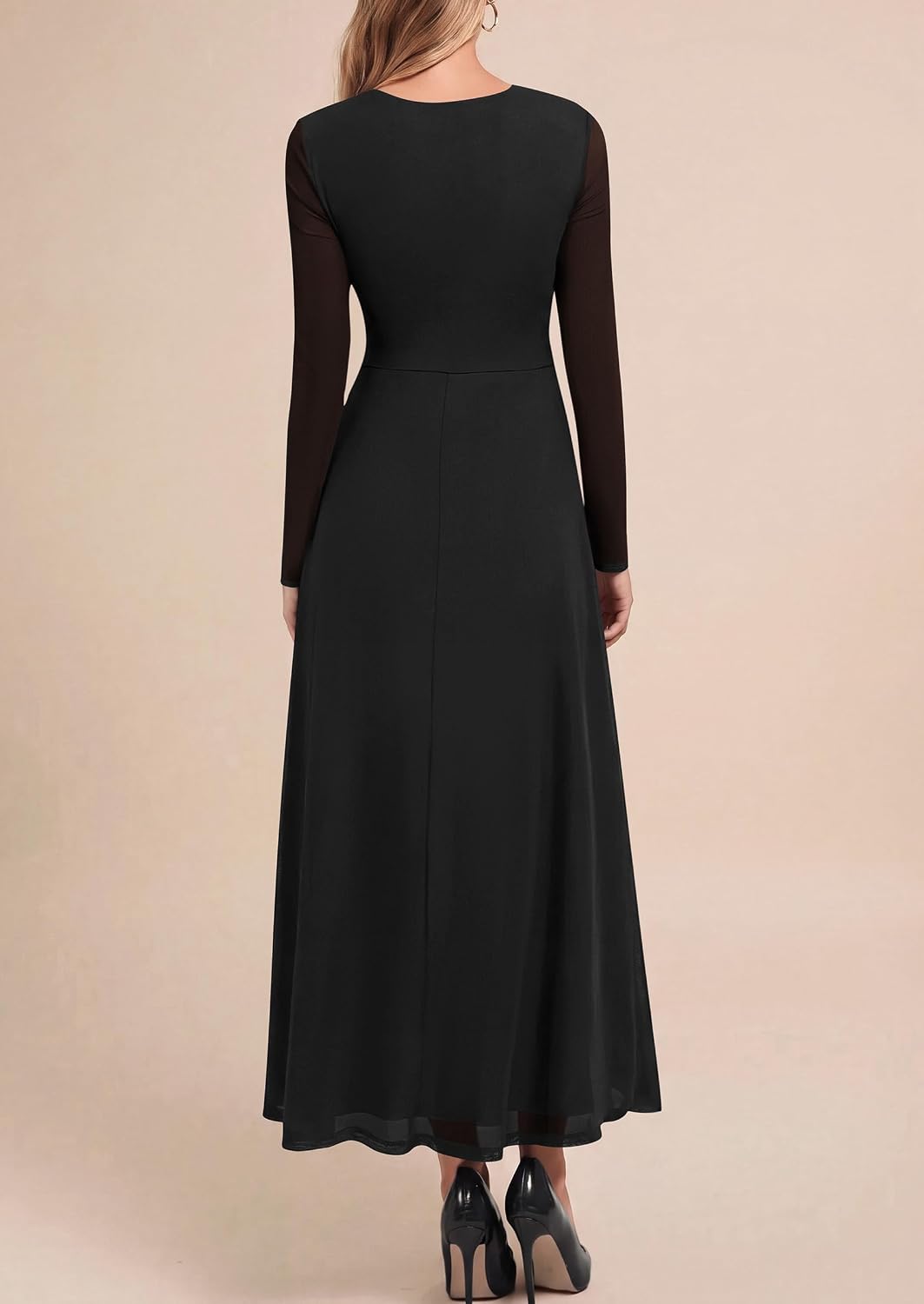 PRETTYGARDEN Women's Flowy Maxi Mesh Wedding Guest Dresses