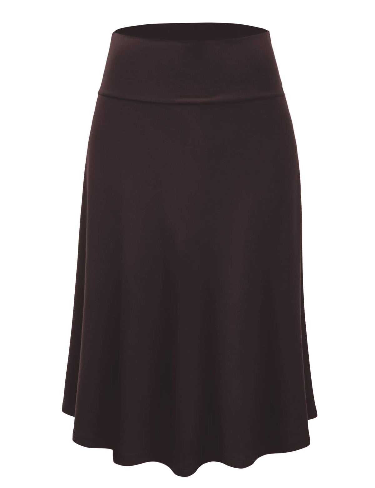 Lock and Love Women's Solid Ombre Lightweight Flare Midi Pull On Closure Skirt S-XXXL Plus Size