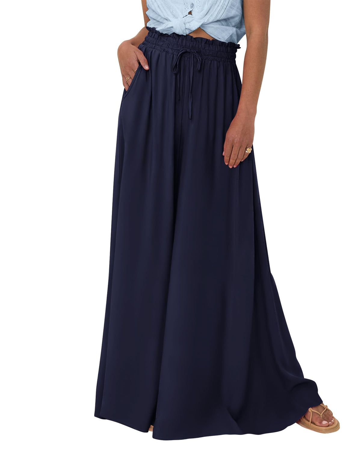 BTFBM Wide Leg Flowy Palazzo Pants for Women