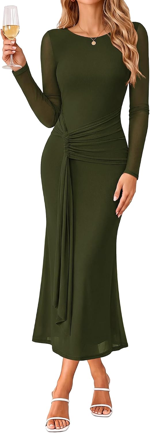 GRACE KARIN Women's Long Sleeve Bodycon Wedding Guest Dress