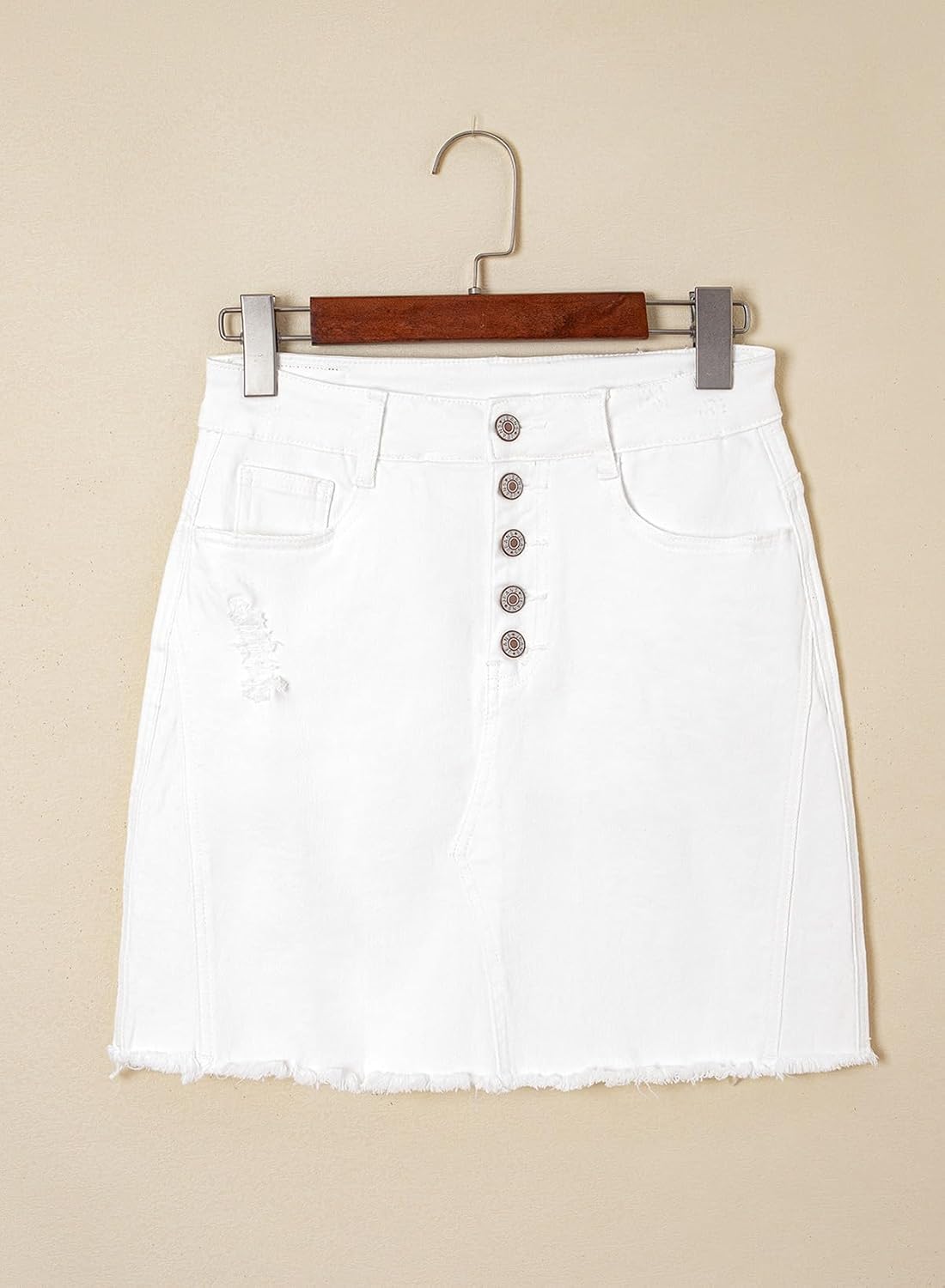 Sidefeel Women's Jean Skirt StretchyButton Fly Denim Skirt