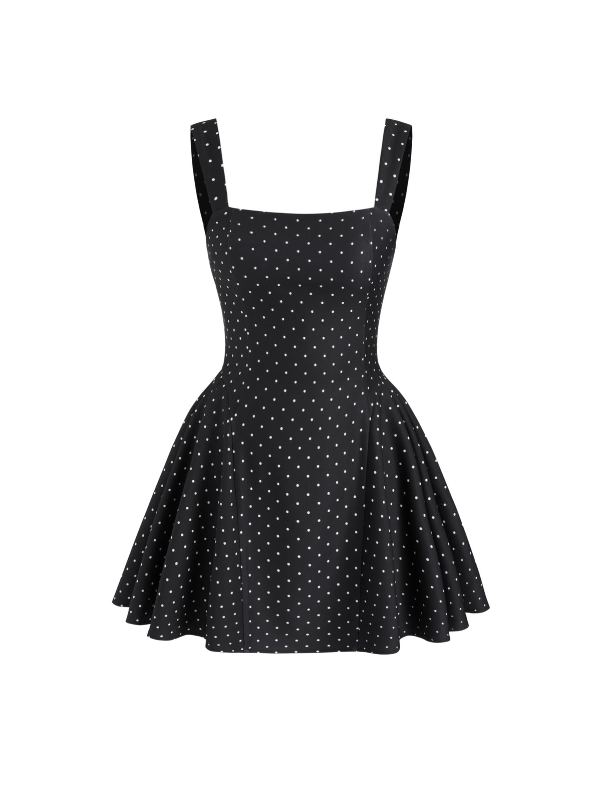 CIDER Womens Polka Dot Going Out Dress Cute Summer Date Night Square Neck Sleeveless Mini Dress