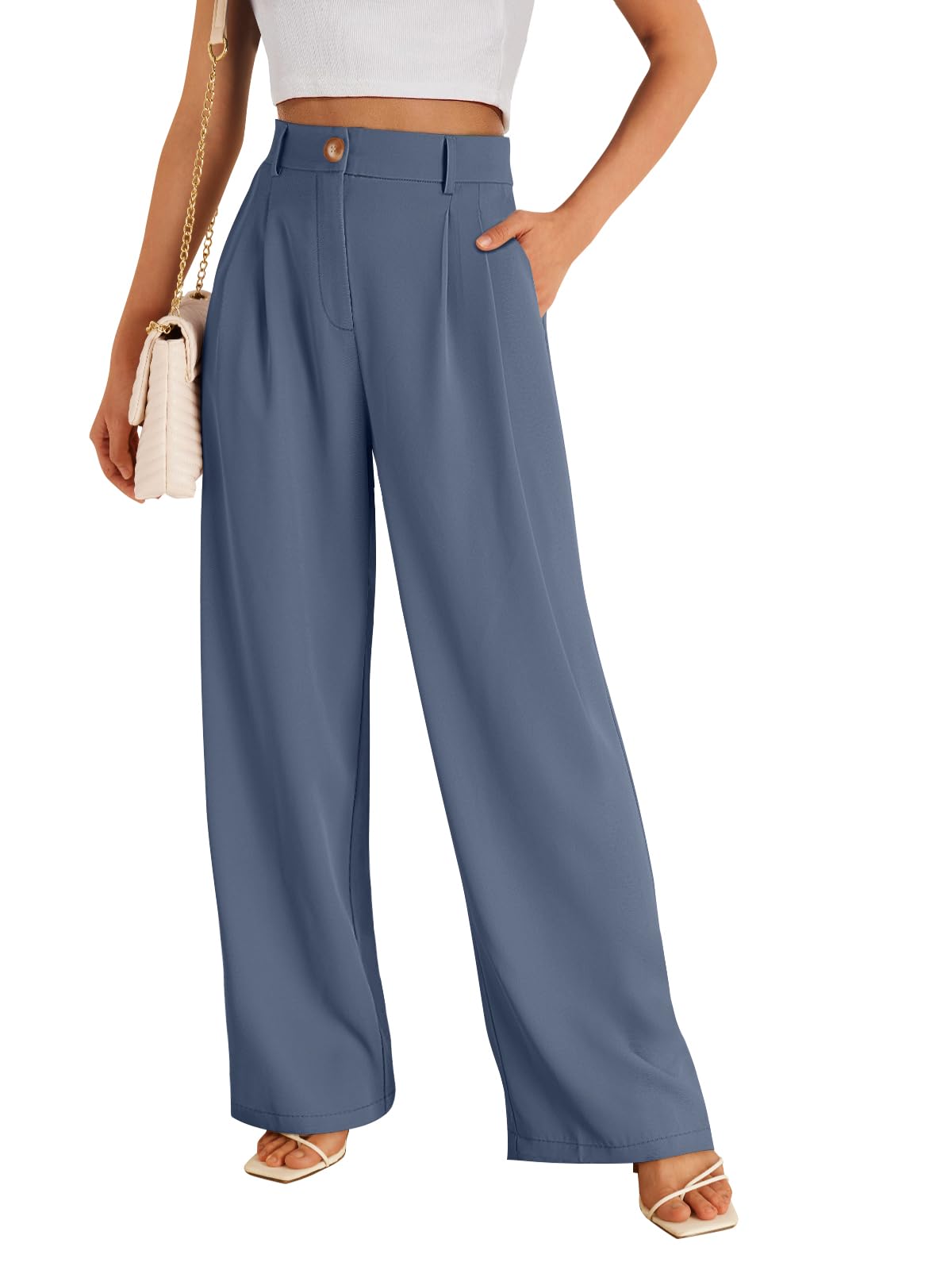 LILLUSORY Womens Wide Leg Dress Work Flowy Pants Business Casual Outfits