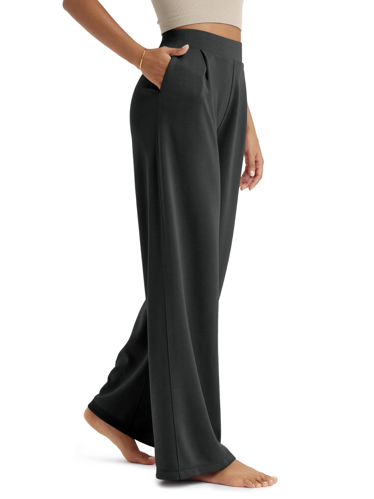 ODODOS Modal Soft Wide Leg Pants for Women High Waist Casual Relaxed Pants with Pockets-27/29"/ 31" Inseam