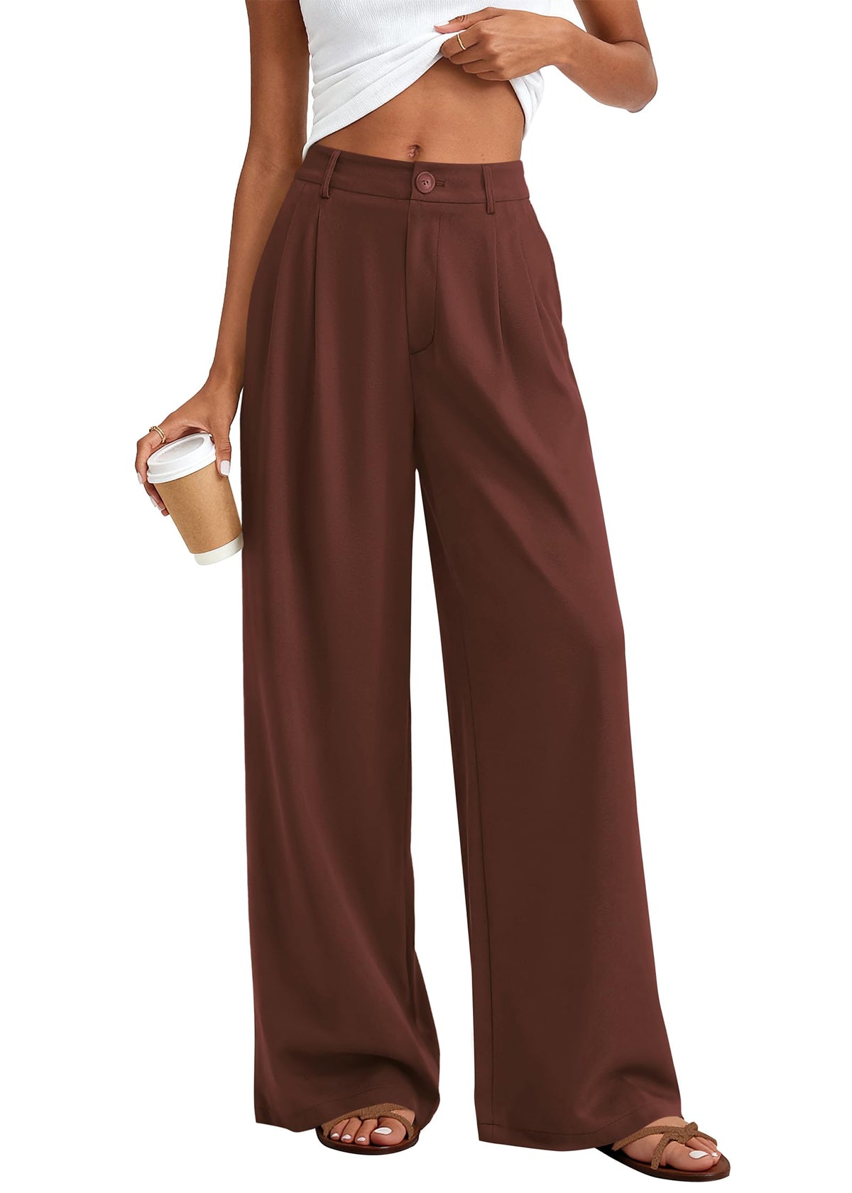 KIRUNDO Wide Leg Pants for Women 2026 Summer Flowy Polka Dot Trousers