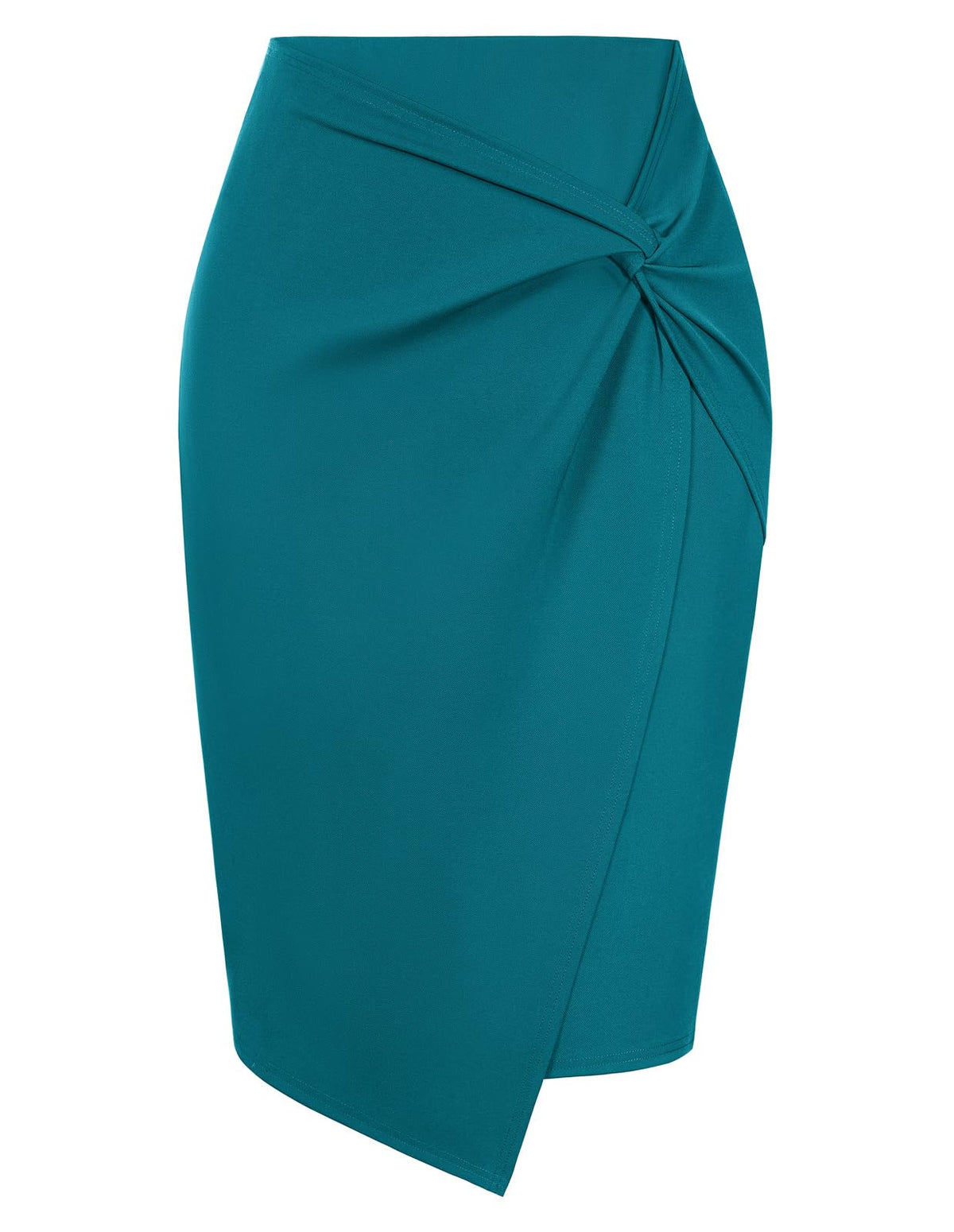 Kate Kasin Women Stretch Knee Length Pencil Skirt, Wrap High Waist Skirts