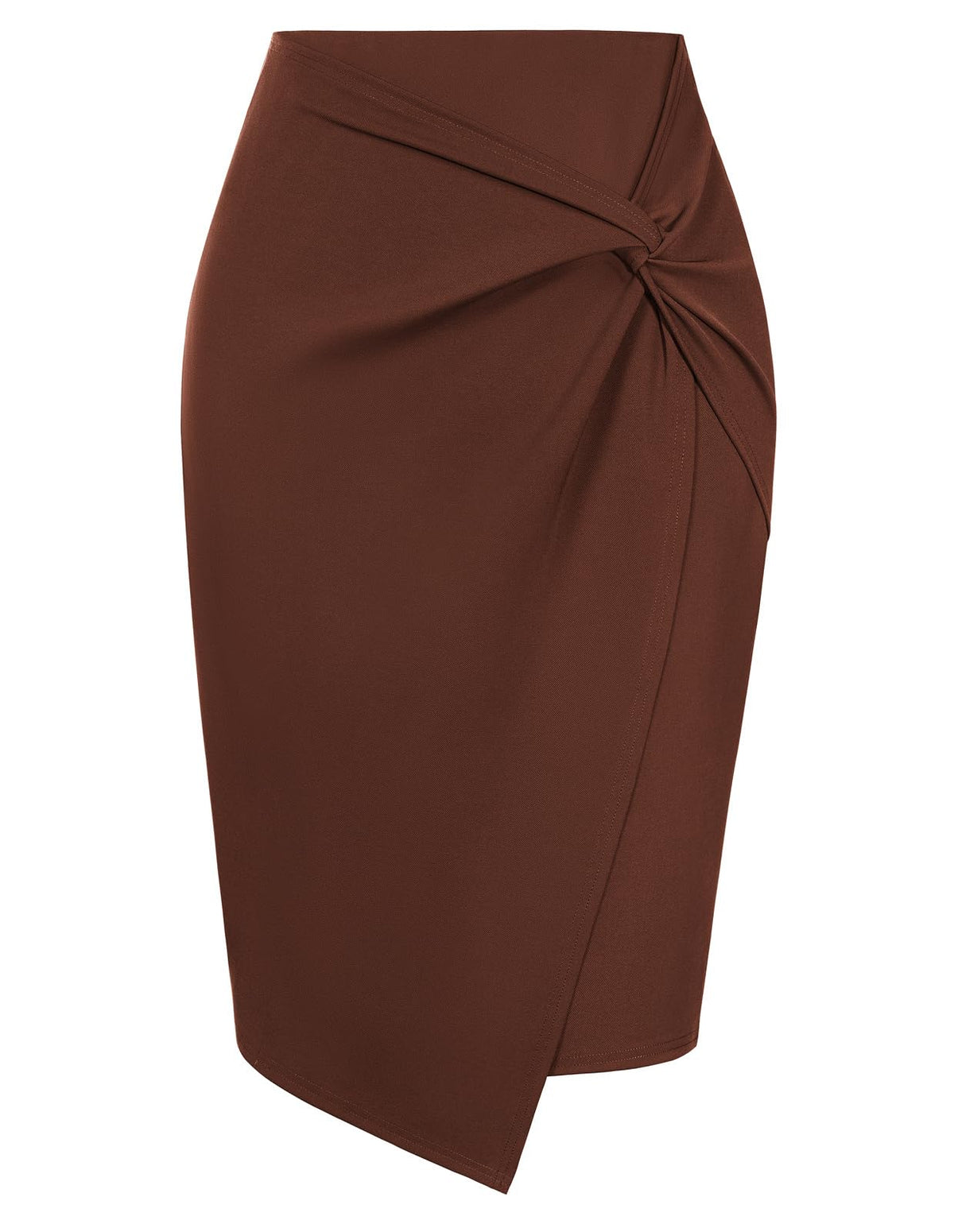 Kate Kasin Women Stretch Knee Length Pencil Skirt, Wrap High Waist Skirts