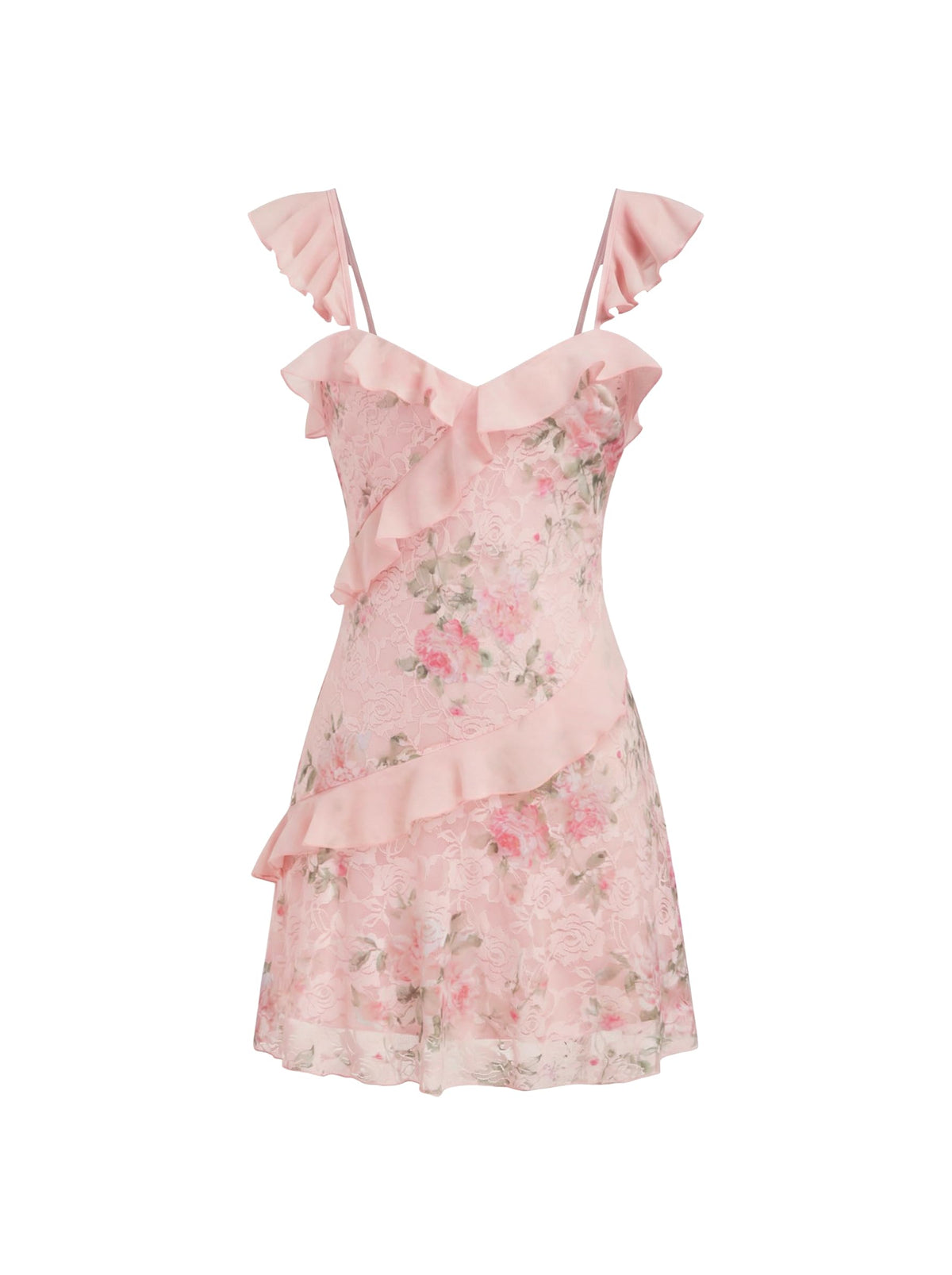 CIDER Women's Floral Mini Dress Ruffle Cowl Neck Cute Summer Dresses Wedding Guest Dress Trendy Date Vacation Outfits