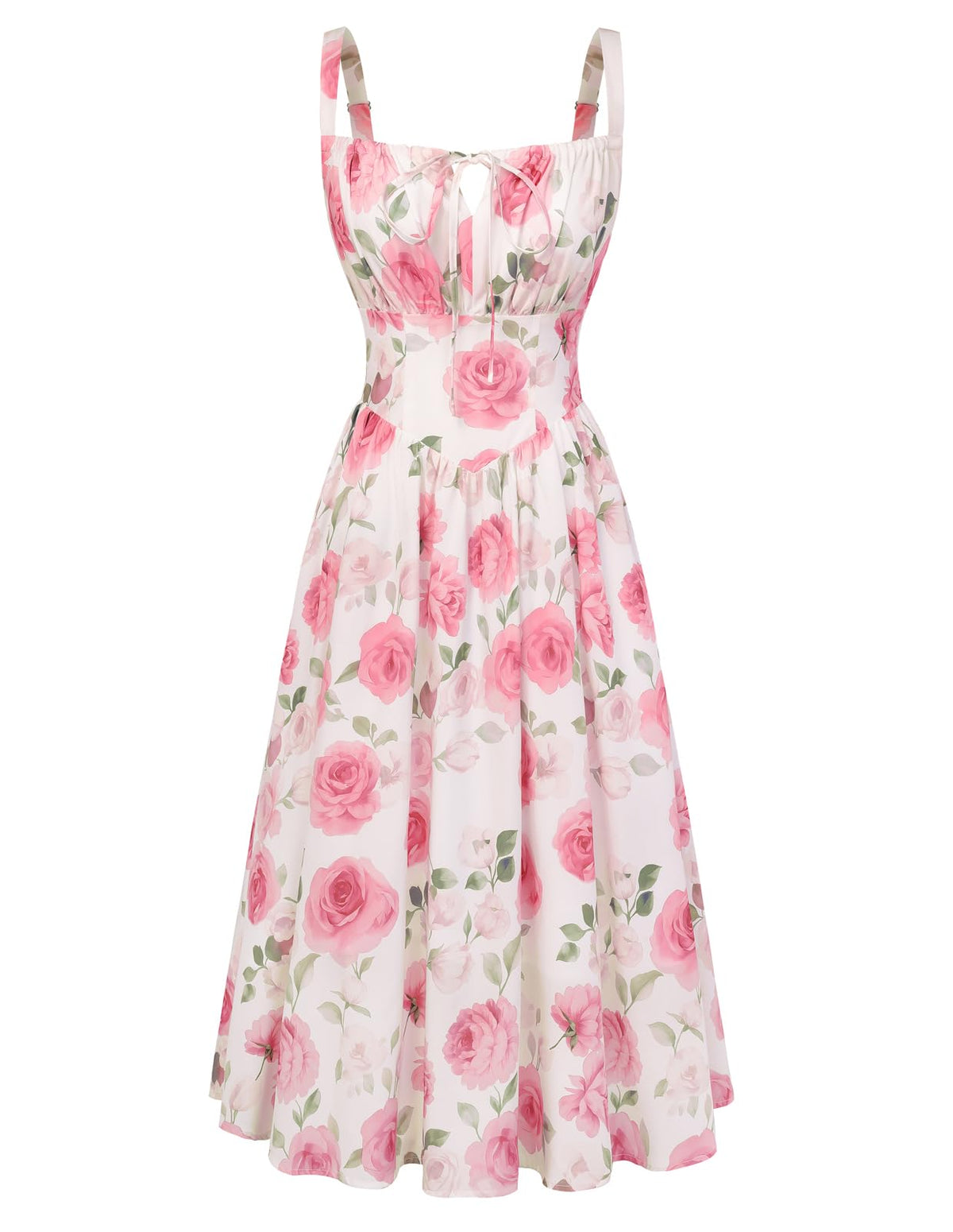 Scarlet Darkness Women's Floral Corset Dress with Pockets for Summer Spring