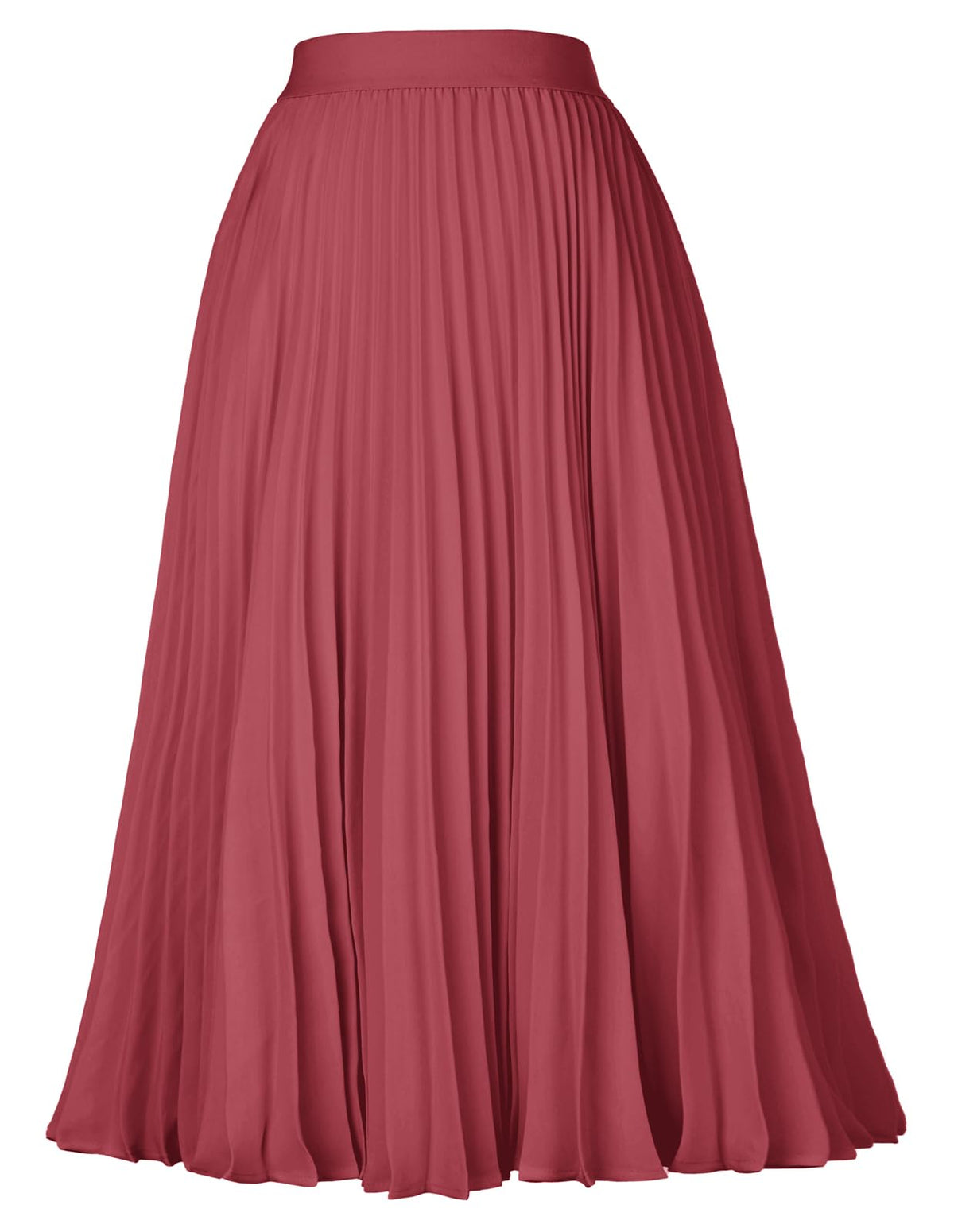 GRACE KARIN Pleated Midi Skirt for Women Chiffon A-Line Outfits