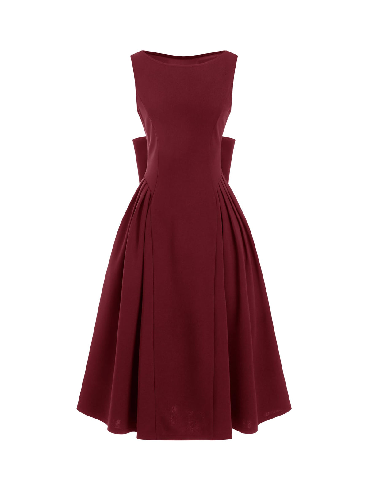 CIDER Midi Cocktail Dress with Pockets Bow Back Party Dress
