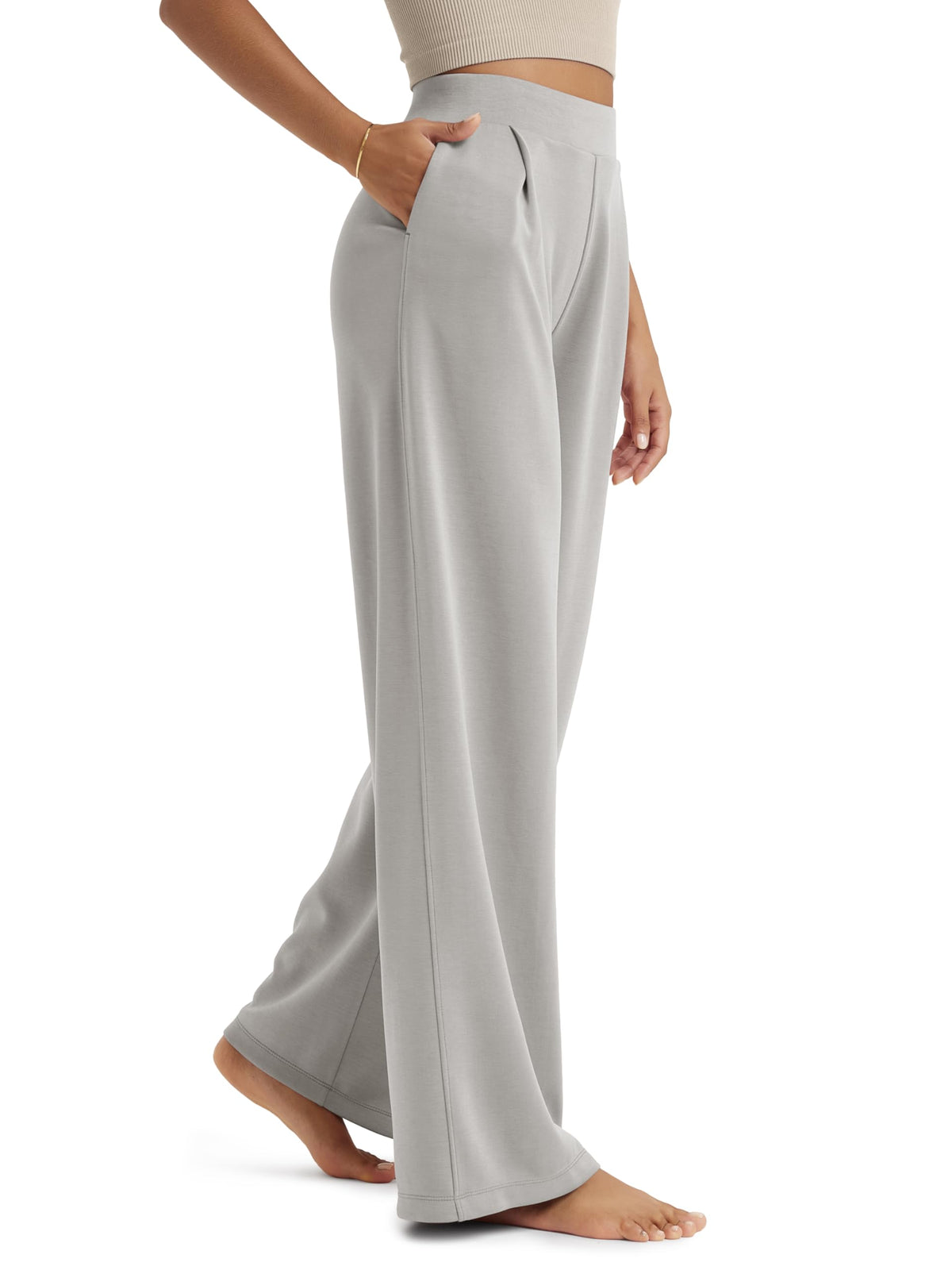 ODODOS Modal Soft Wide Leg Pants for Women High Waist Casual Relaxed Pants with Pockets-27/29"/ 31" Inseam