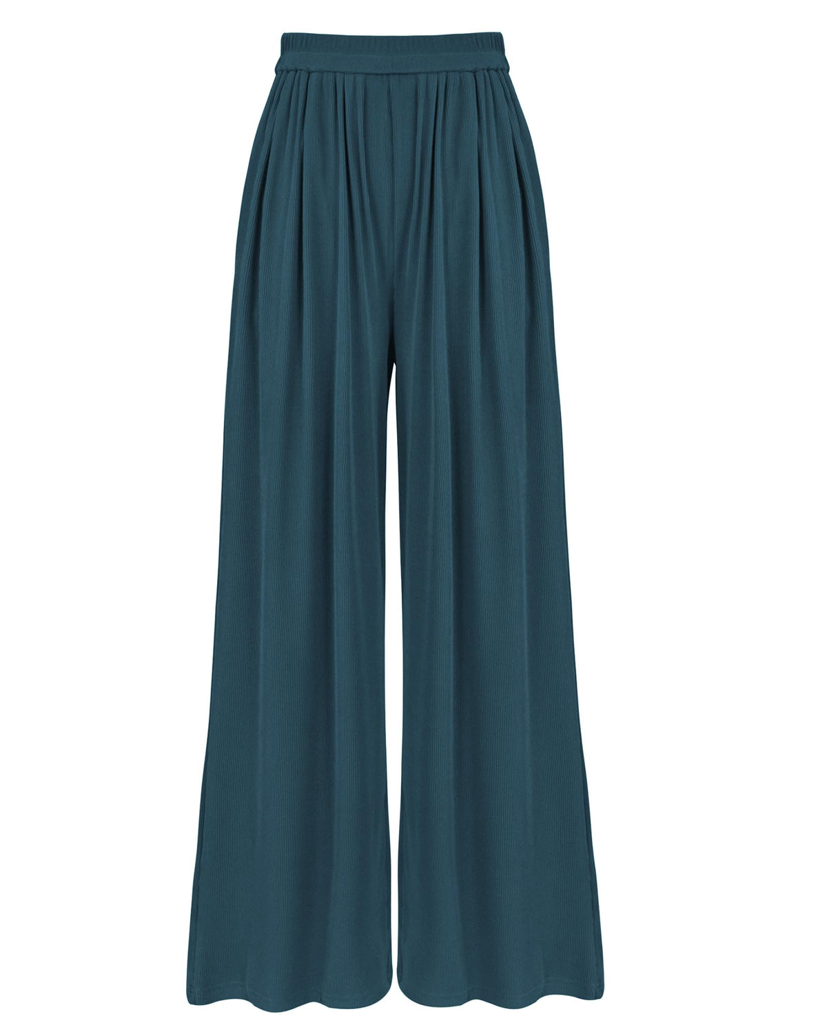 BTFBM High Waist Palazzo Pants for Women Rib Knit