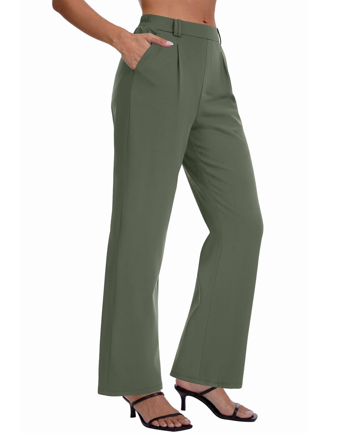 DLOODA Womens Dress Pants High Waisted Straight Leg Work Pants