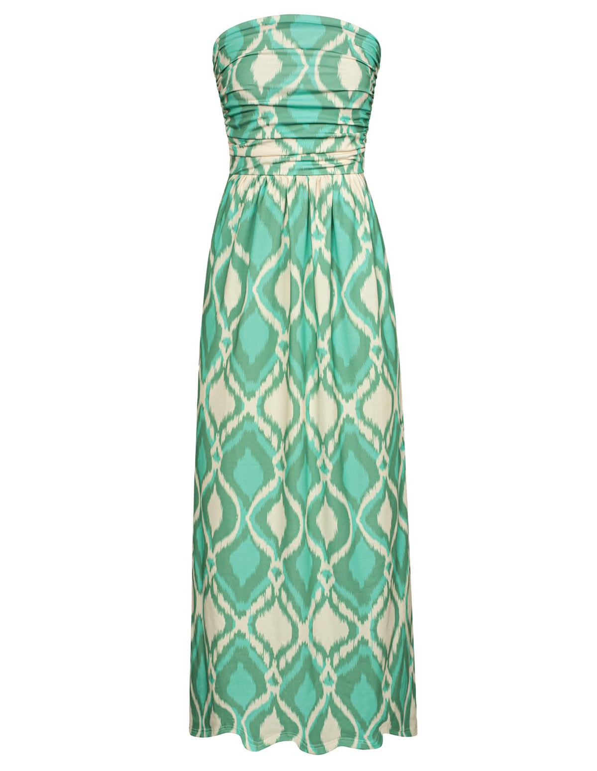 GRACE KARIN Women Strapless Dress Casual Loose Ruched Long Maxi Dress with Pockets
