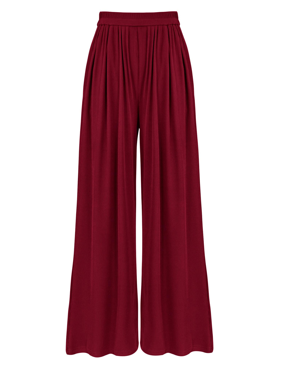 BTFBM High Waist Palazzo Pants for Women Rib Knit