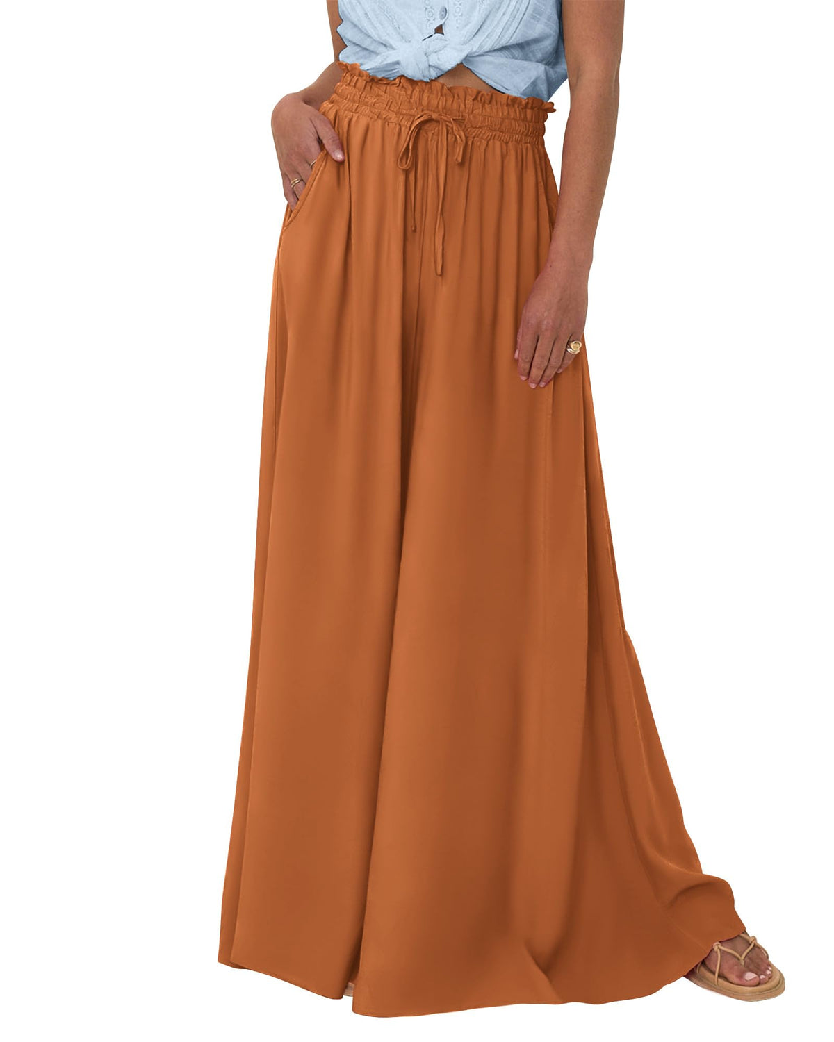BTFBM Wide Leg Flowy Palazzo Pants for Women