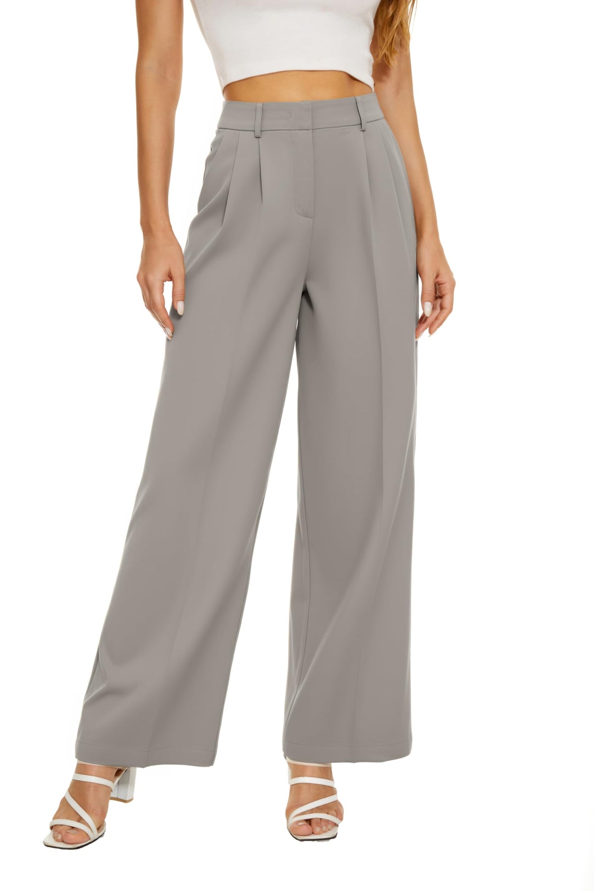KICZOY Women Casual Wide Leg Dress Pants High Waist Lightweight Flowy Pants