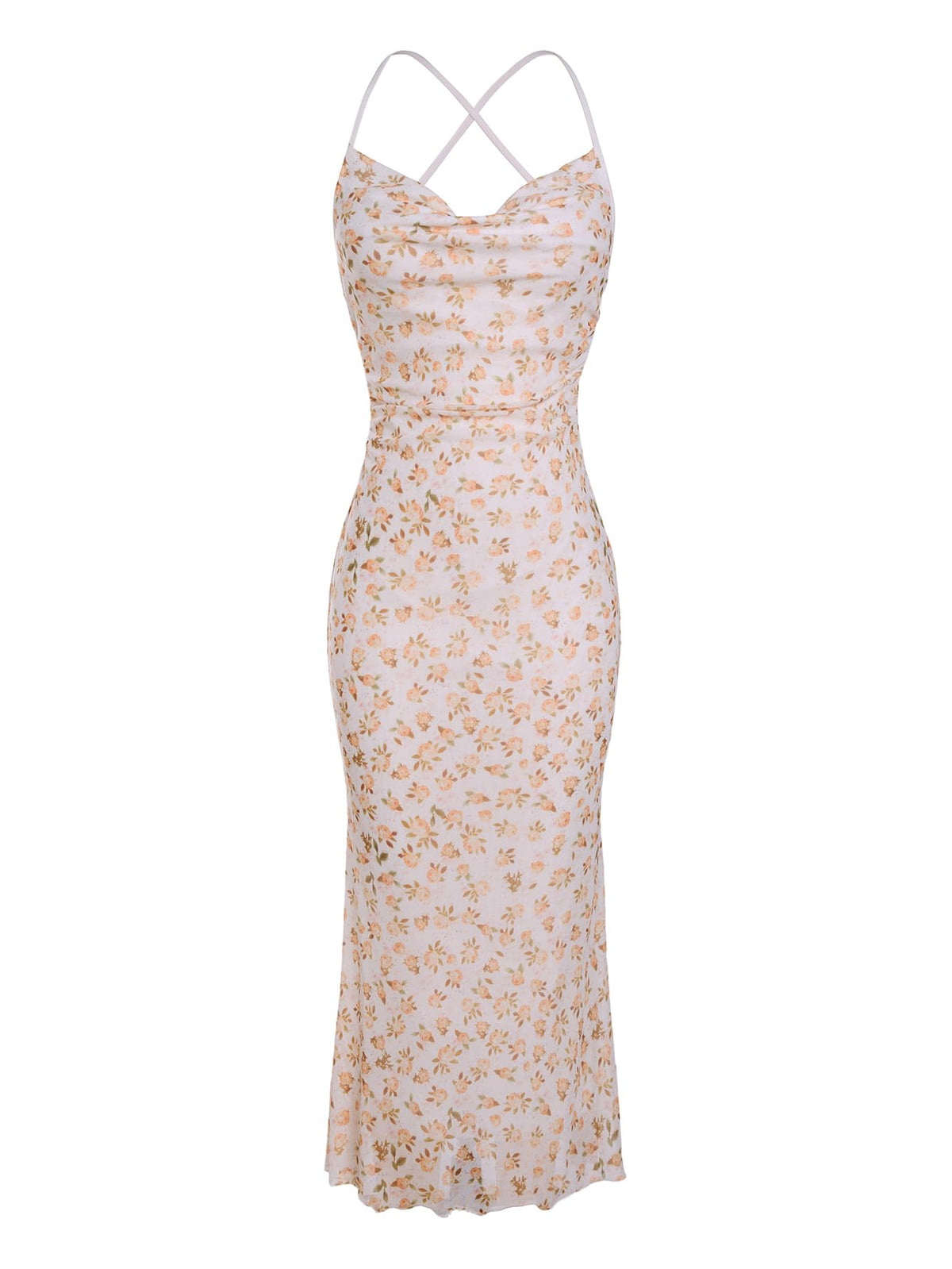 SOLY HUX Women's Floral Mesh Cami Dress Cocktail Wedding Guest Long Dresses