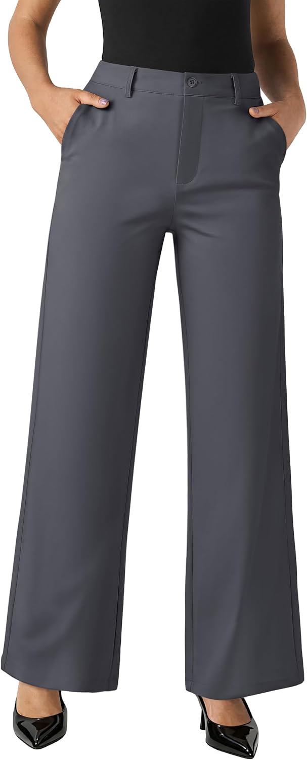 NIMIN Womens Stretchy Wide Leg Dress Work Pants Business Casual Slacks