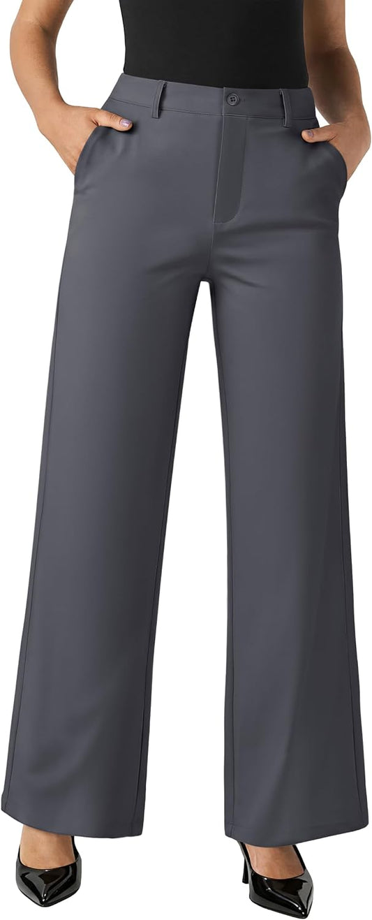 NIMIN Womens Stretchy Wide Leg Dress Work Pants Business Casual Slacks