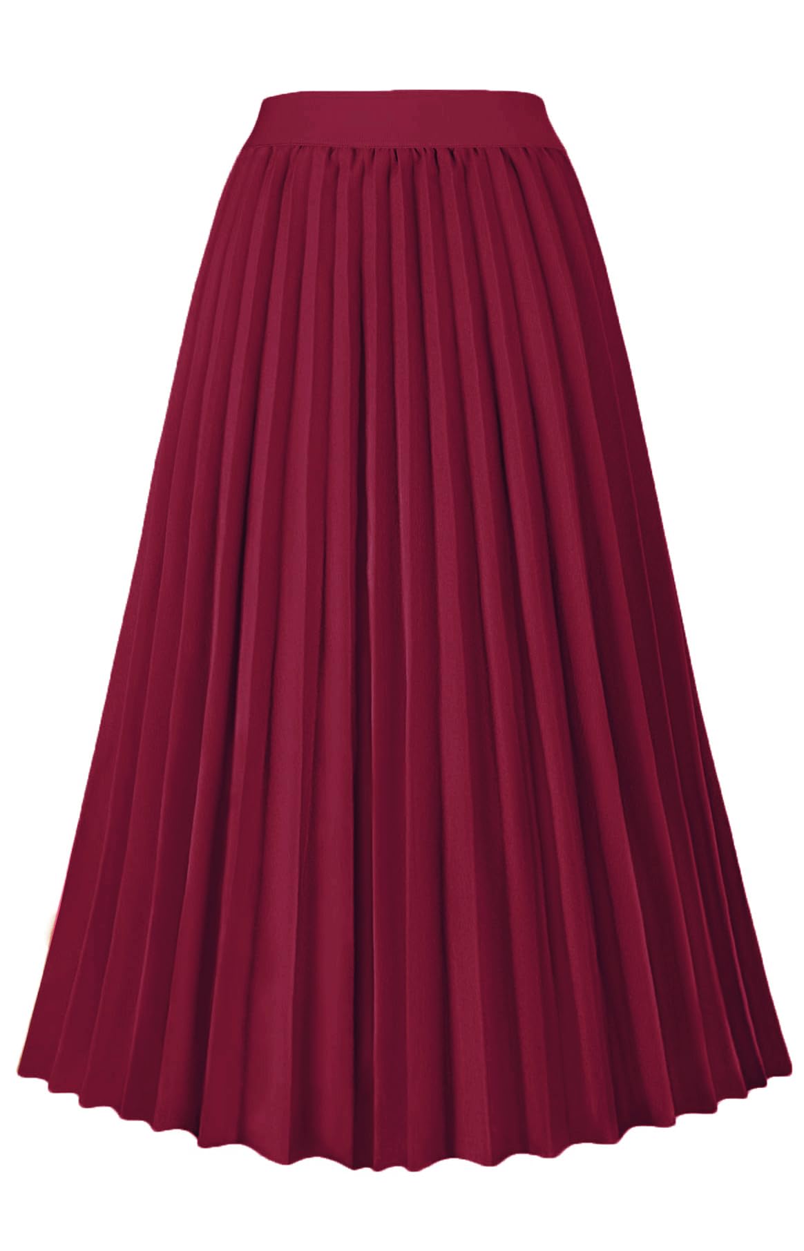 GOLDSTITCH Women's High Waist Pleated Skirt A line Swing Midi Skirt