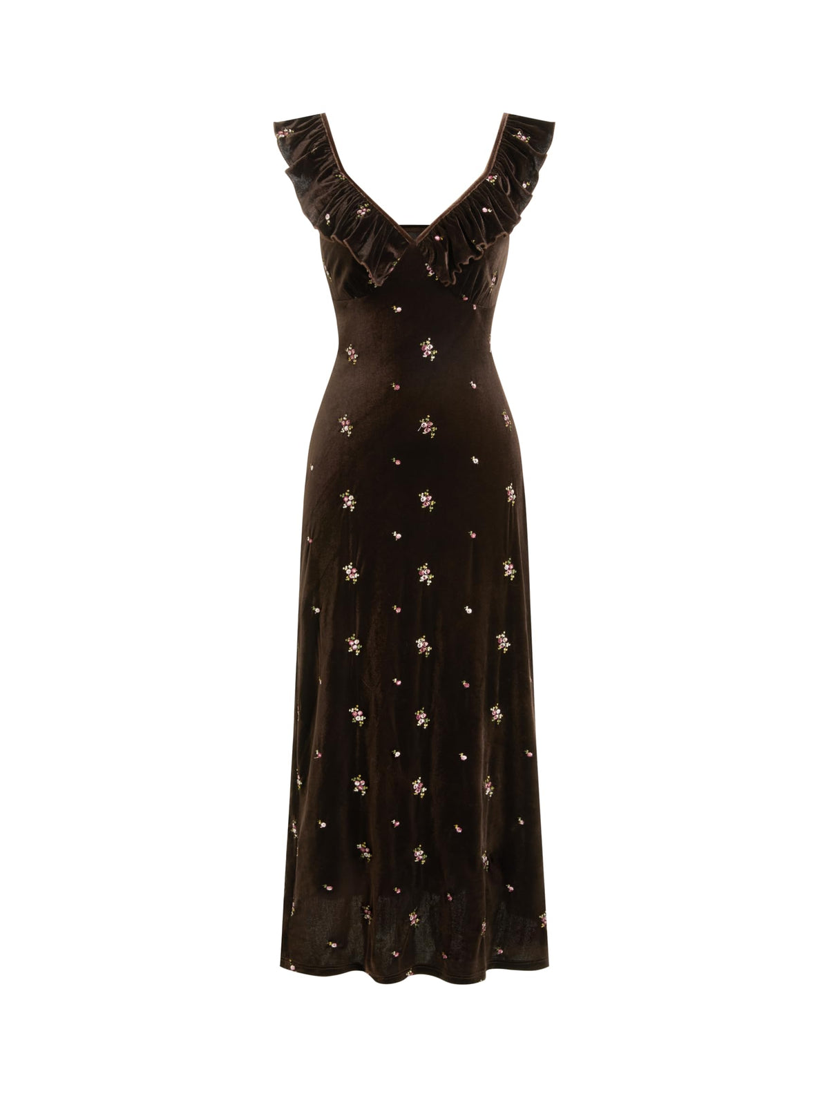 CIDER Womens Velvet Maxi Dresses Sleeveless Floral Long Party Dress